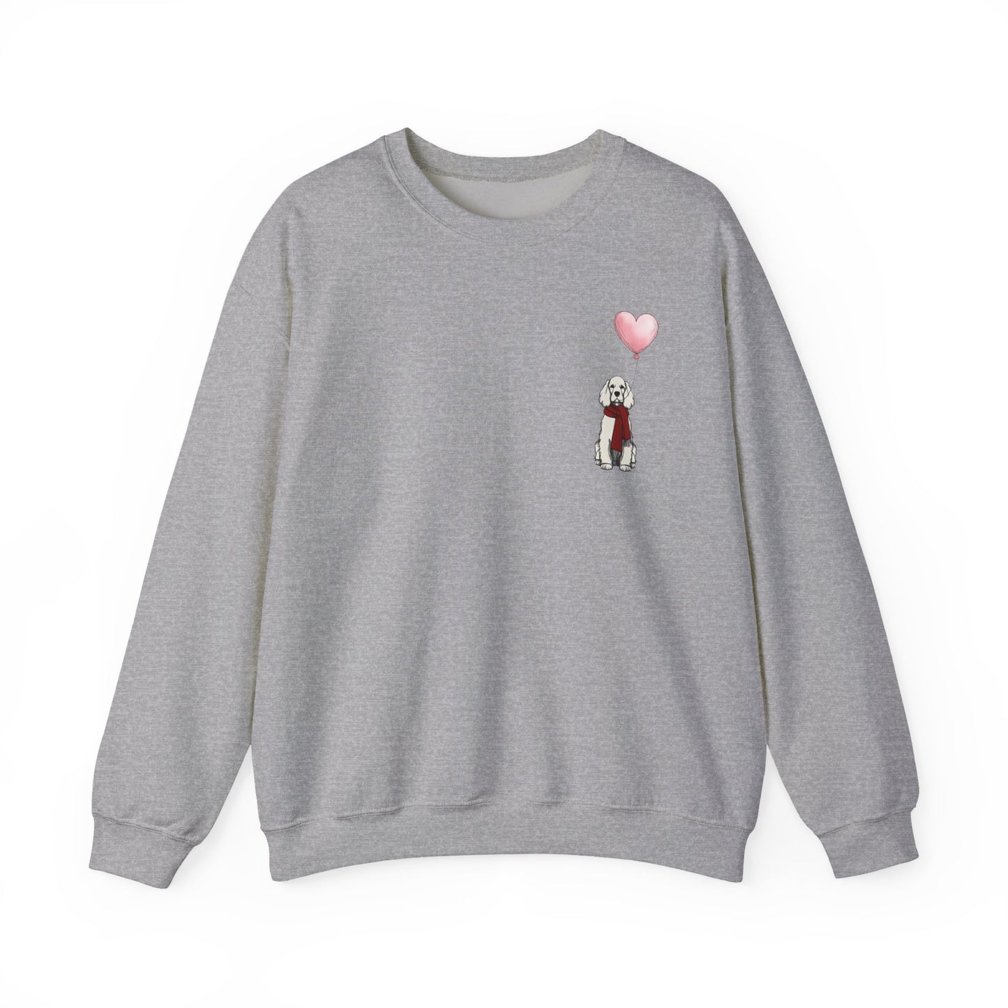 Cocker Spaniel with Heart Balloon Sweatshirt