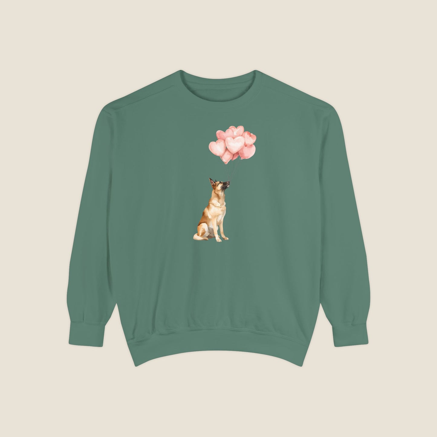 Belgian Malinois with Heart Balloons Comfort Colors Sweatshirt