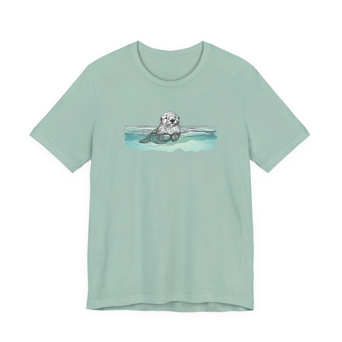 Floating Sea Otter Tee, Peaceful Ocean Graphic Shirt