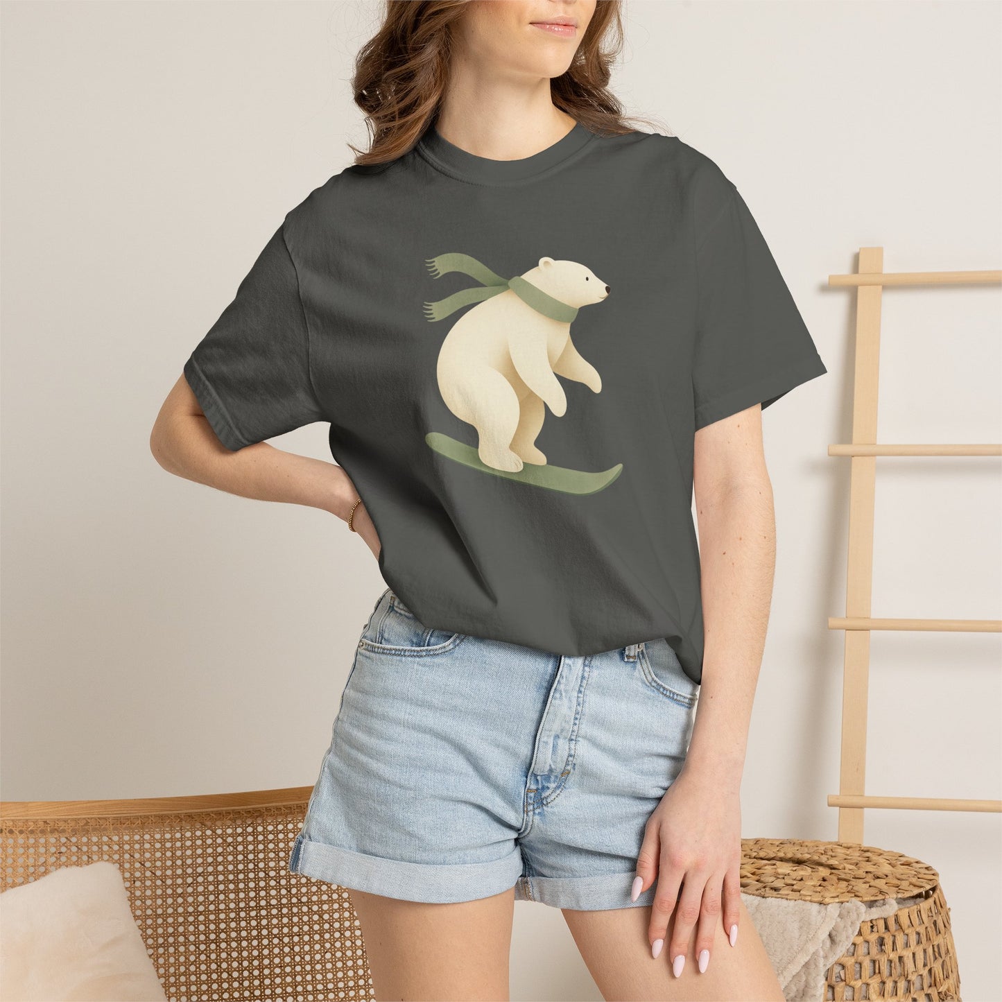 Comfort Colors Polar Bear Snowboard Tee