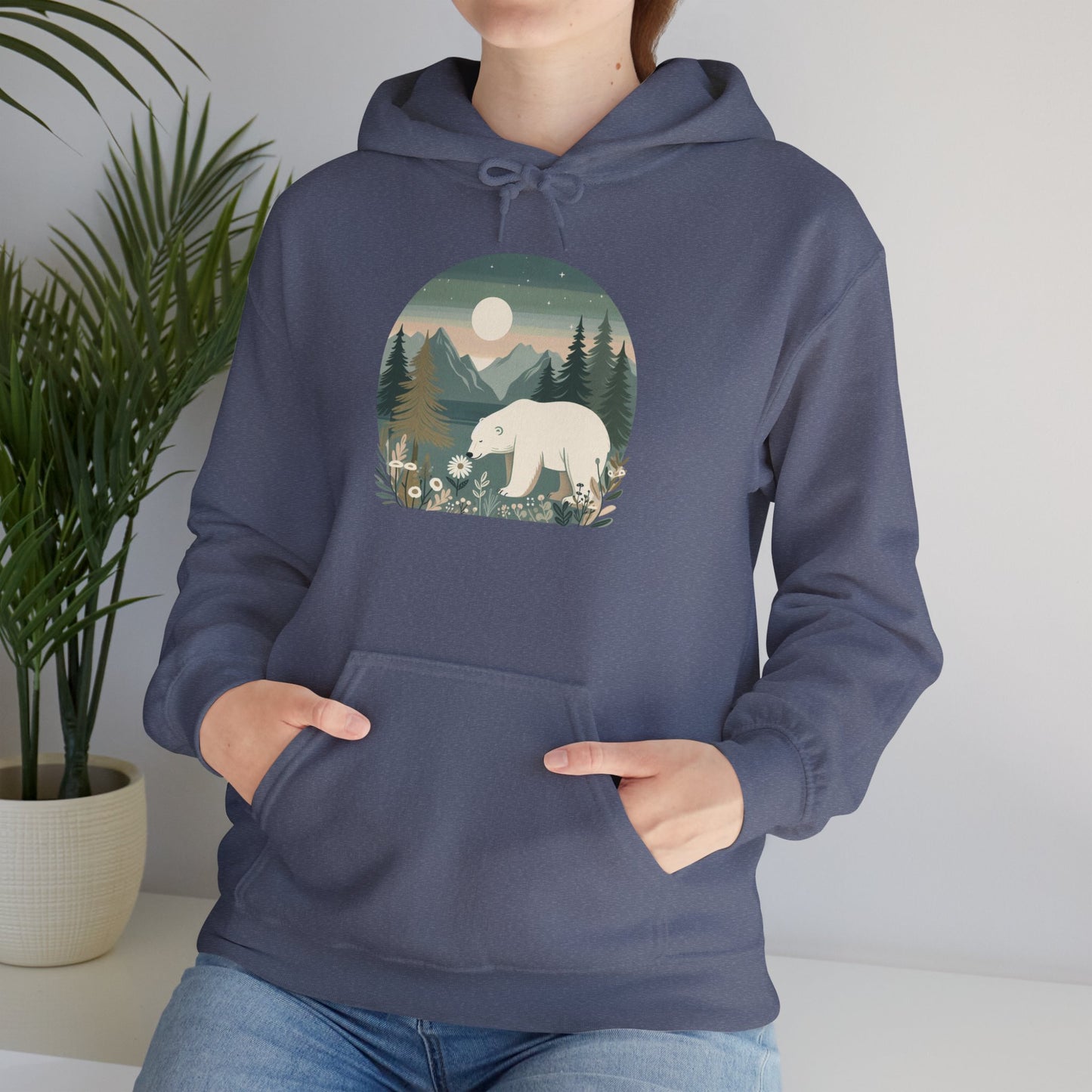 Moonlit Polar Bear Hoodie