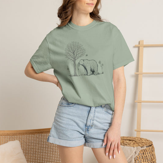 Wildflower Polar Bear Sketch Comfort Colors Tee