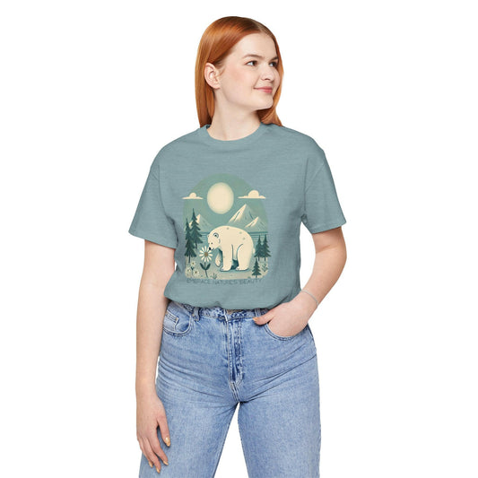 Embrace Nature's Beauty Unisex T-Shirt - Eco-Friendly Polar Bear Design - Stompy Paws