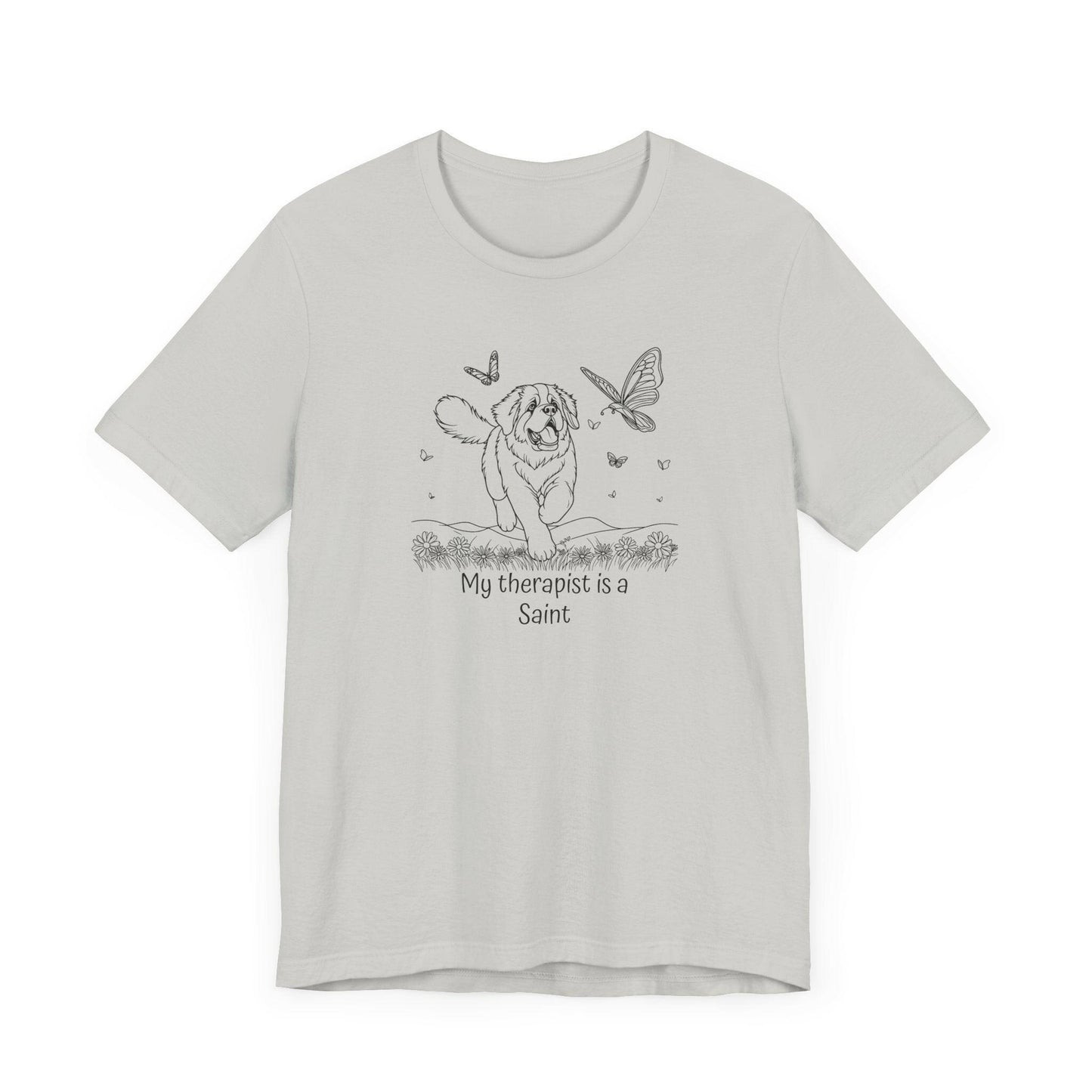 Cute Saint Bernard Dog Therapy T-Shirt - "My therapist is a Saint"