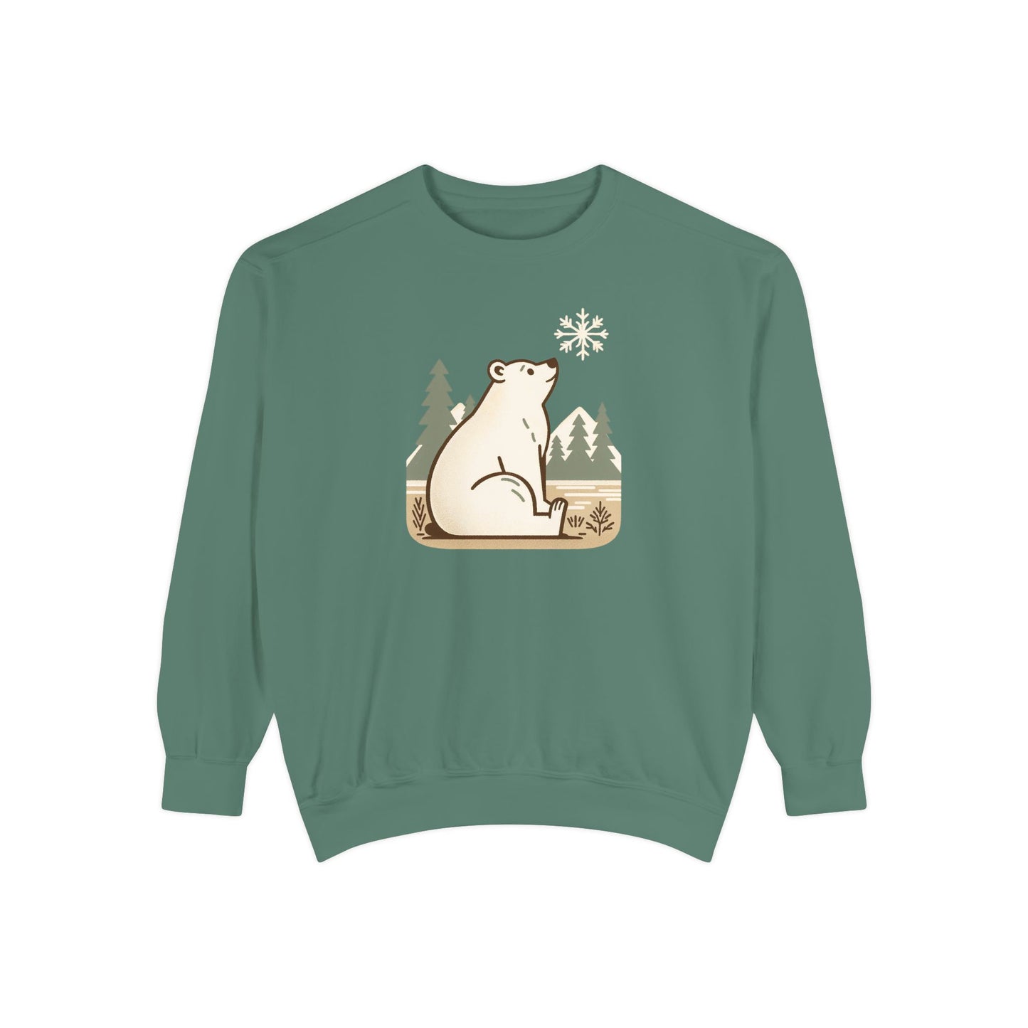 Polar Bear Snowflake Comfort Colors Sweatshirt