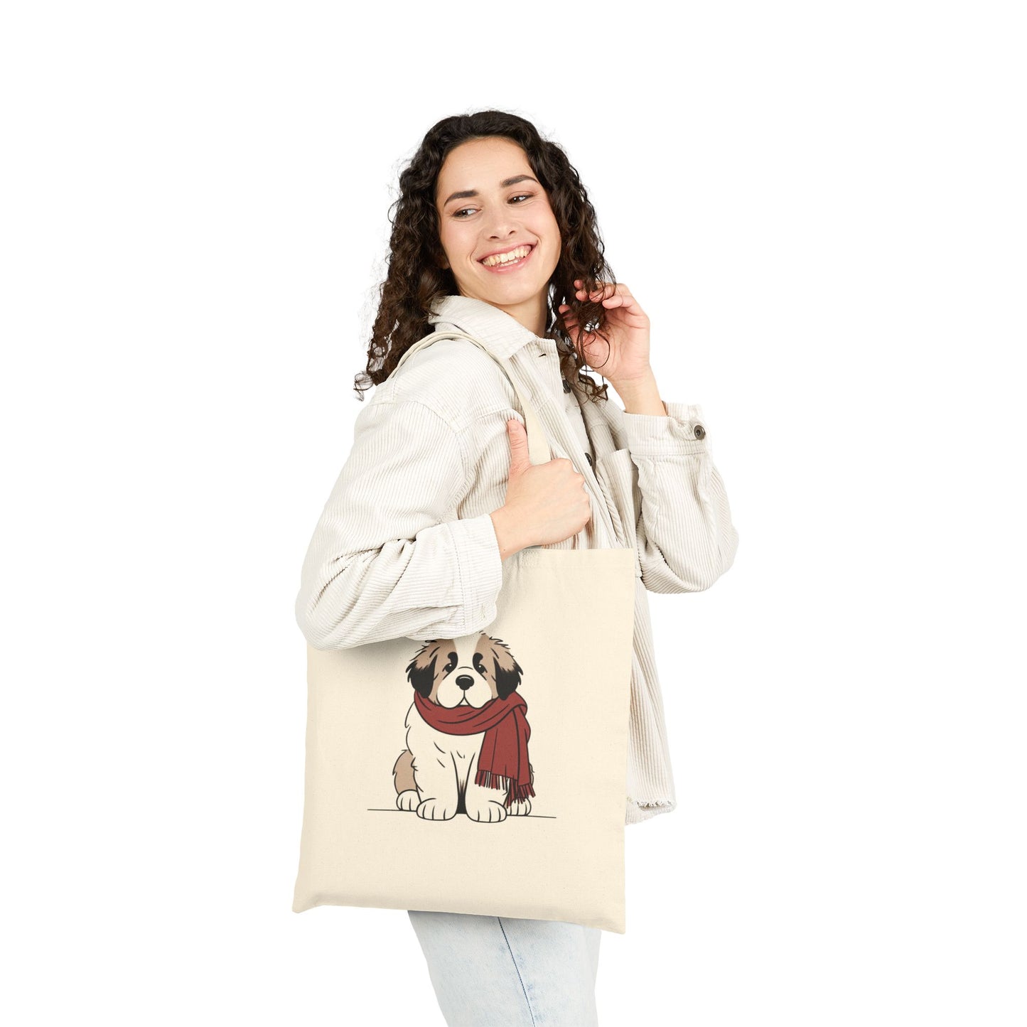 Winter Saint Bernard Tote Bag