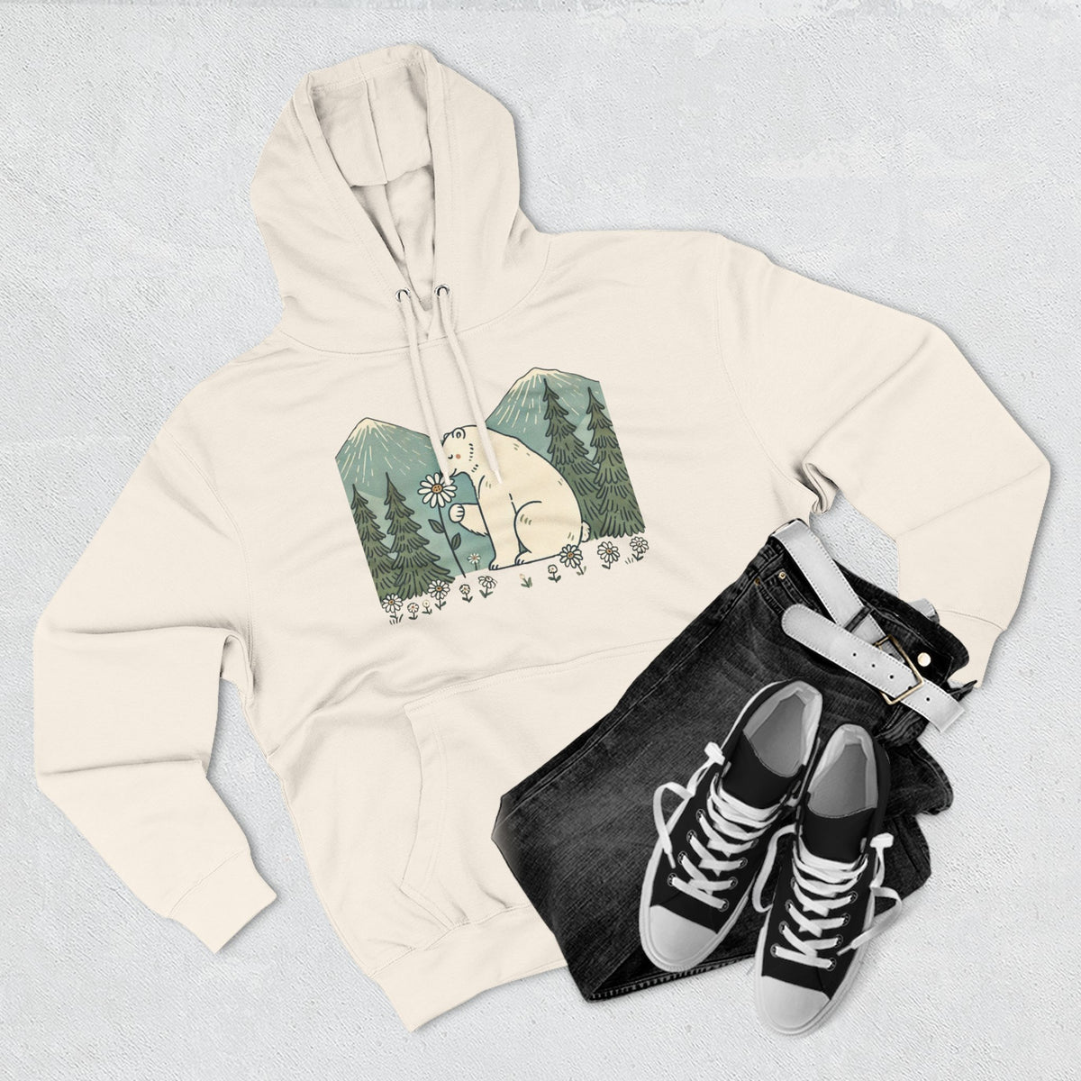 Woodland Polar Bear Hoodie