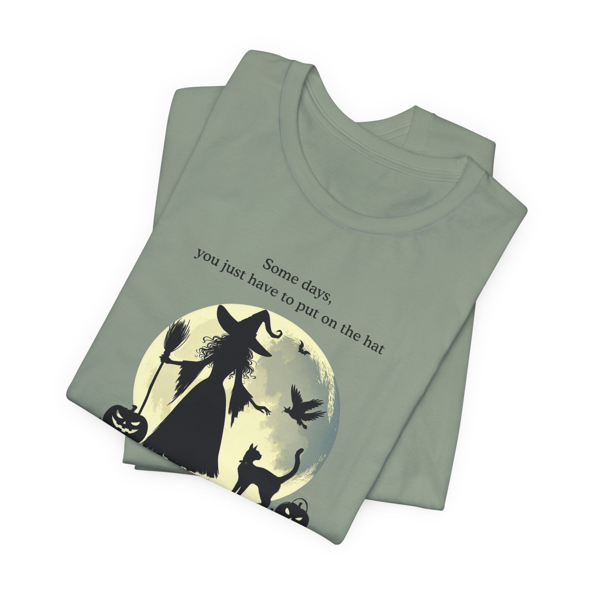 Put On the Hat Tee – Sassy Halloween Witch Graphic Shirt - Stompy Paws