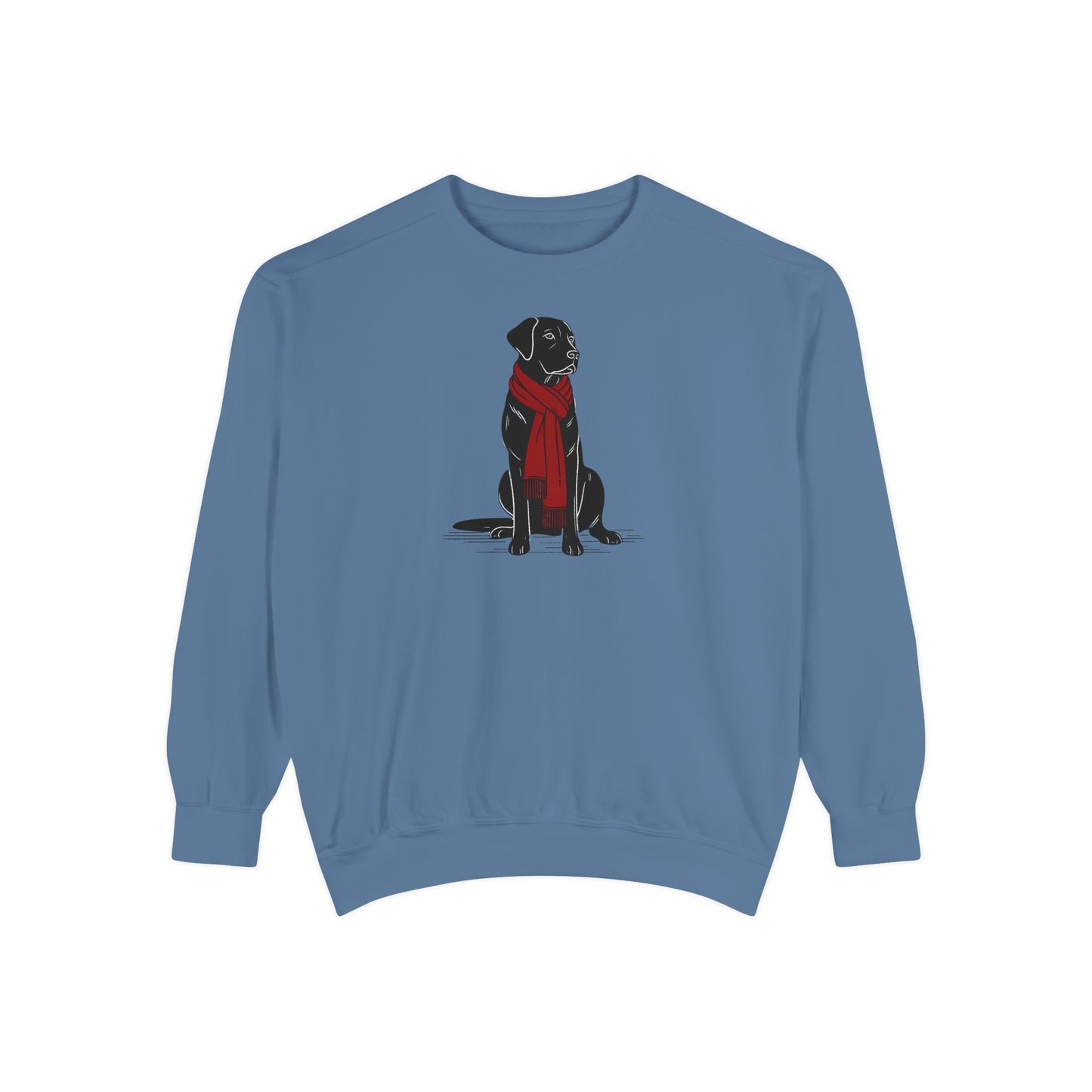 Black Lab Red Scarf Sweatshirt