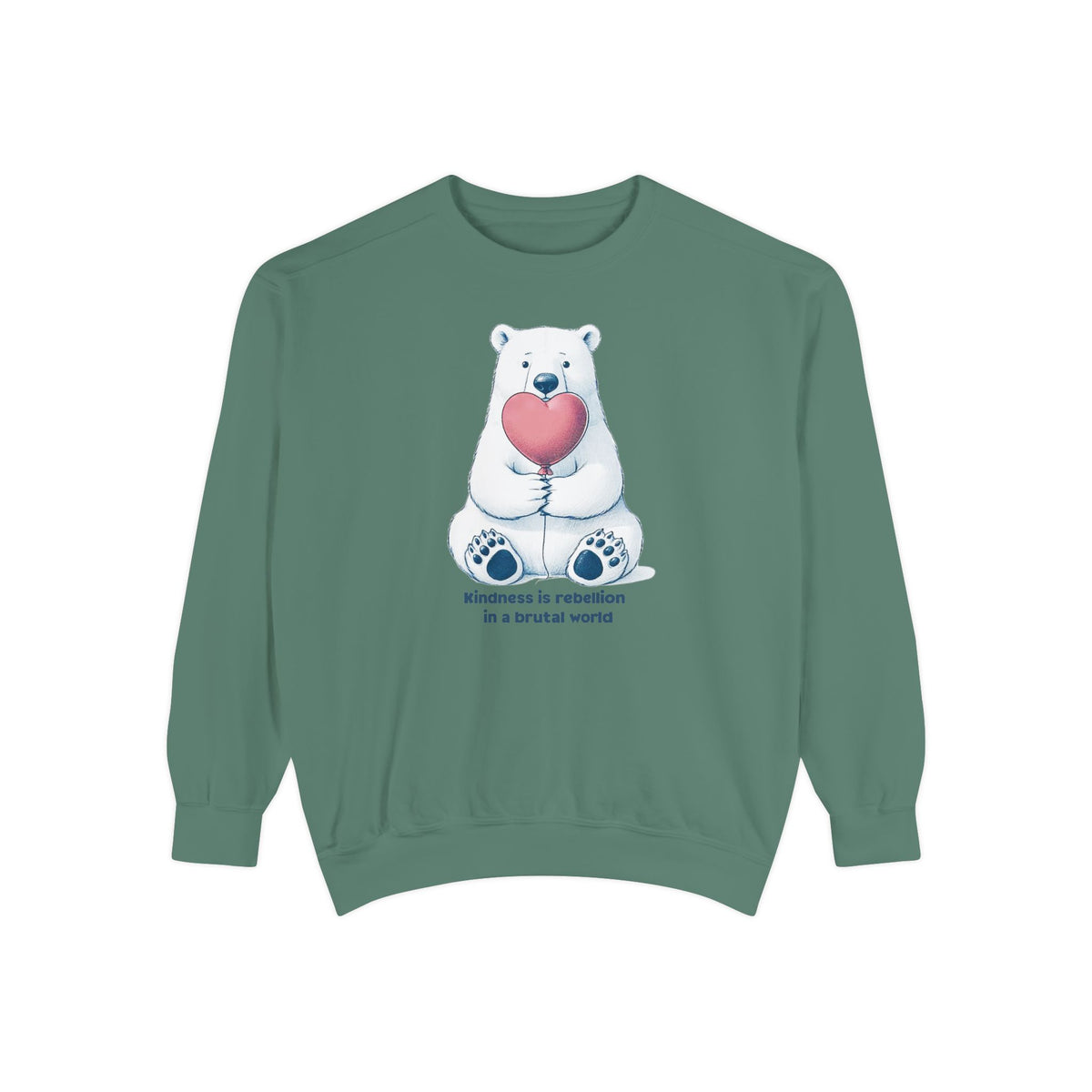 Kindness Is Rebellion Polar Bear Sweatshirt | Heart Graphic
