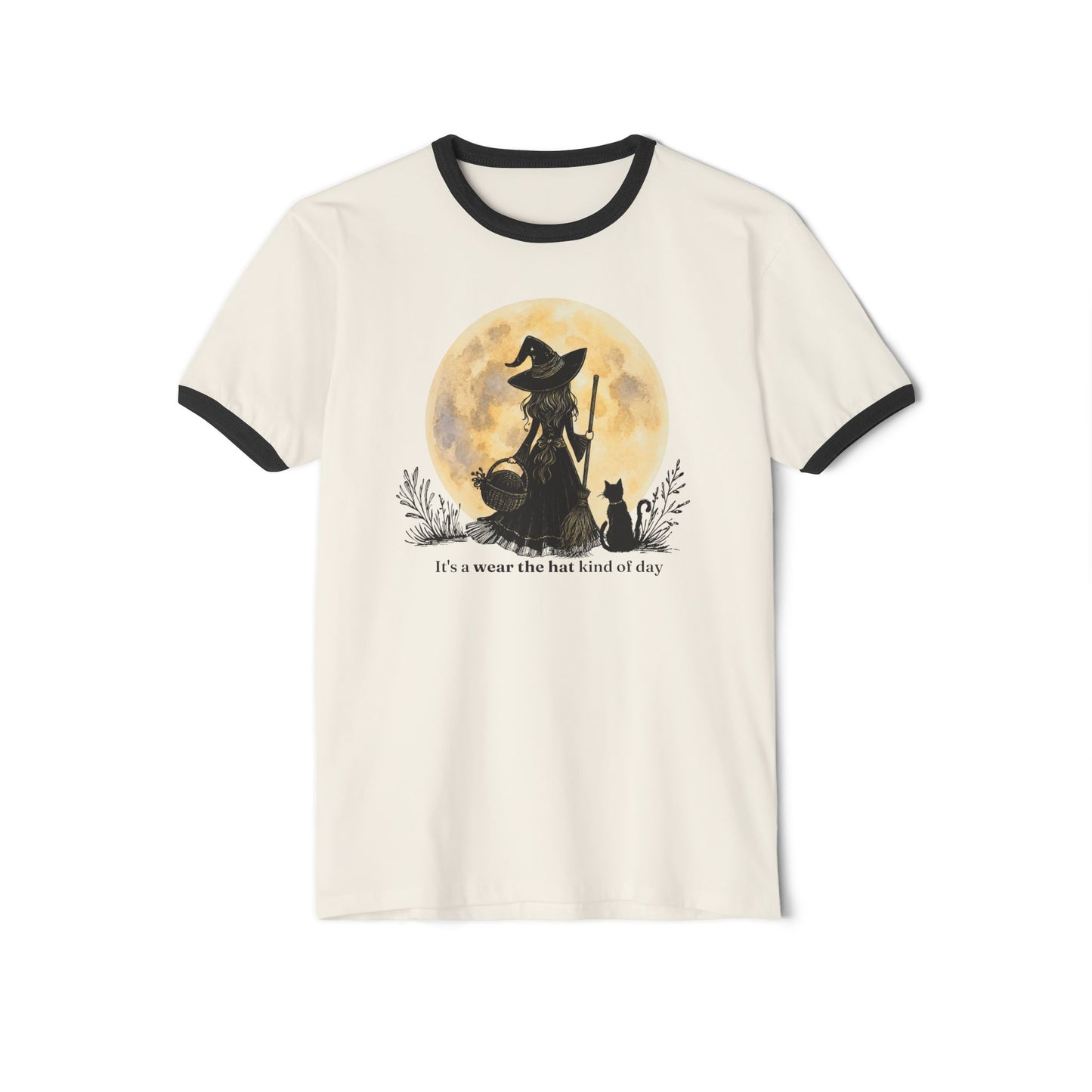 It's a Wear the Hat Kind of Day | Vintage Witch Ringer T-Shirt