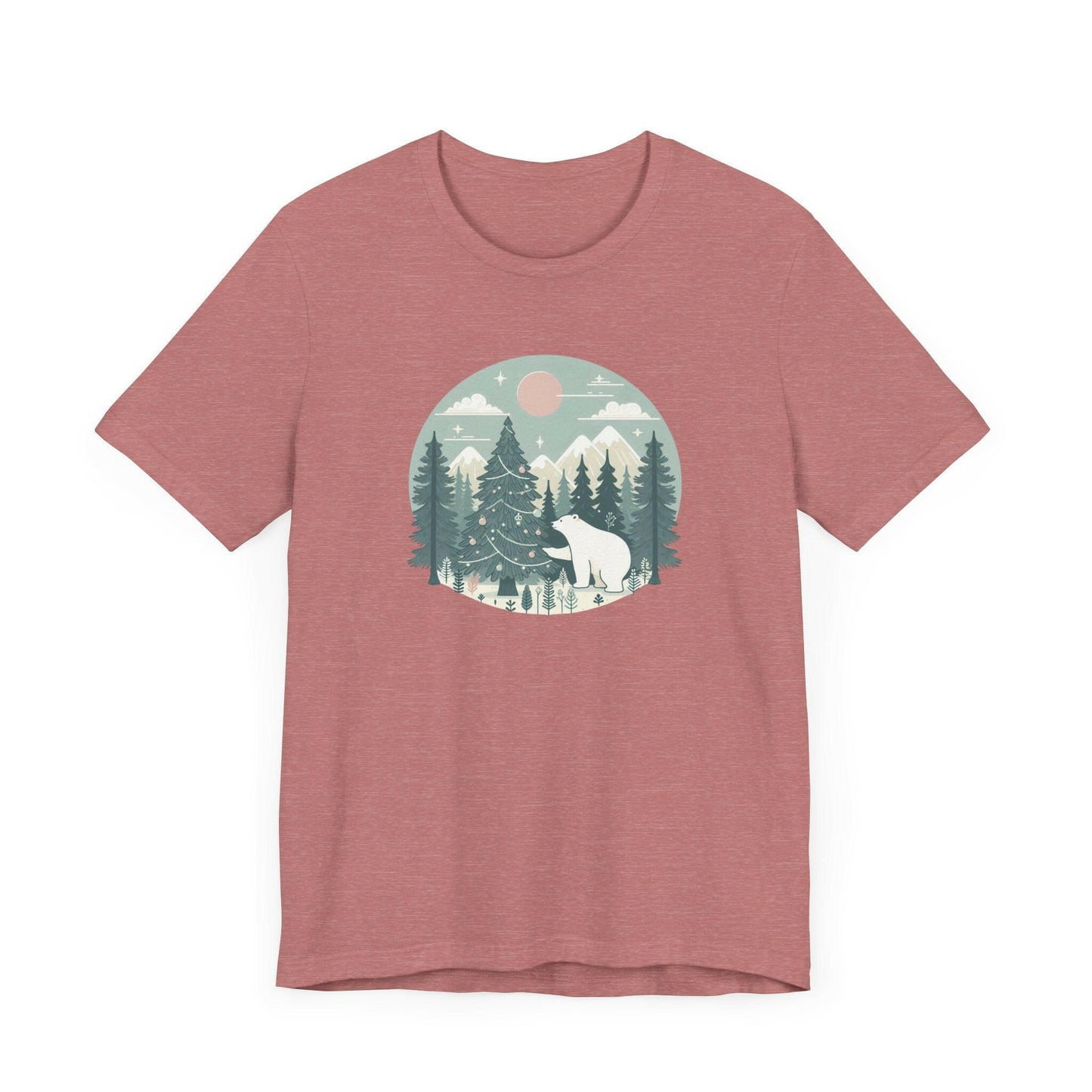 Polar Bear Decorating Christmas Tree Tee - Stompy Paws