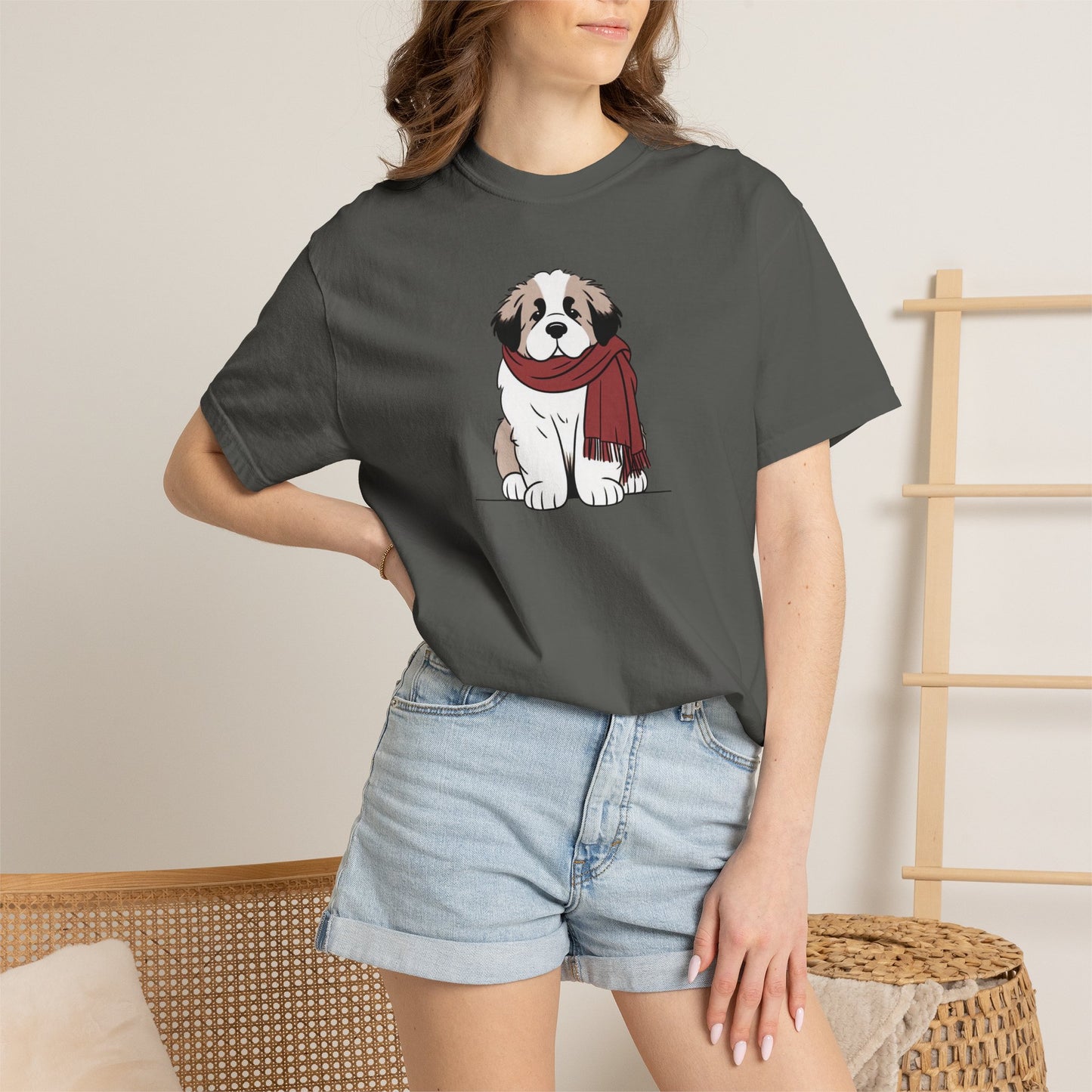Winter Saint Bernard Comfort Colors Tee