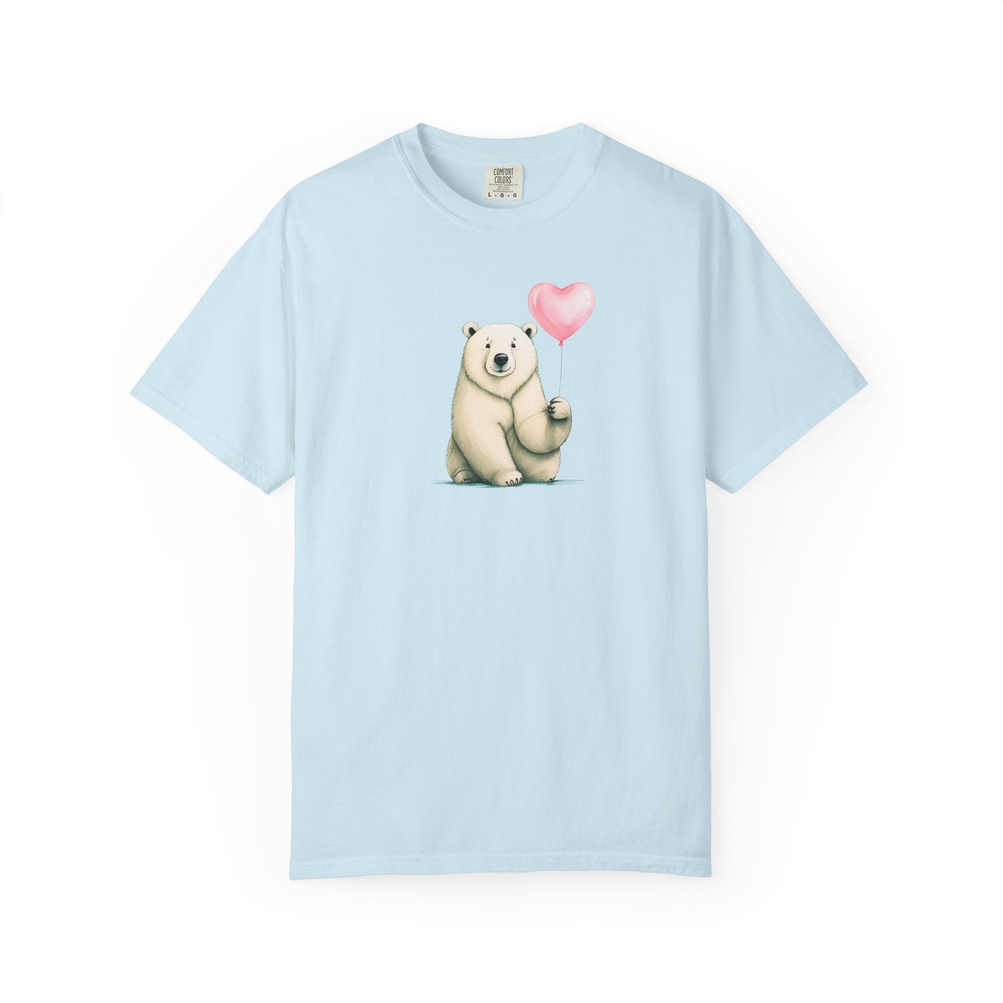 Sweetheart Polar Bear & Heart Balloon Tee | Comfort Colors® Heritage Graphic Shirt