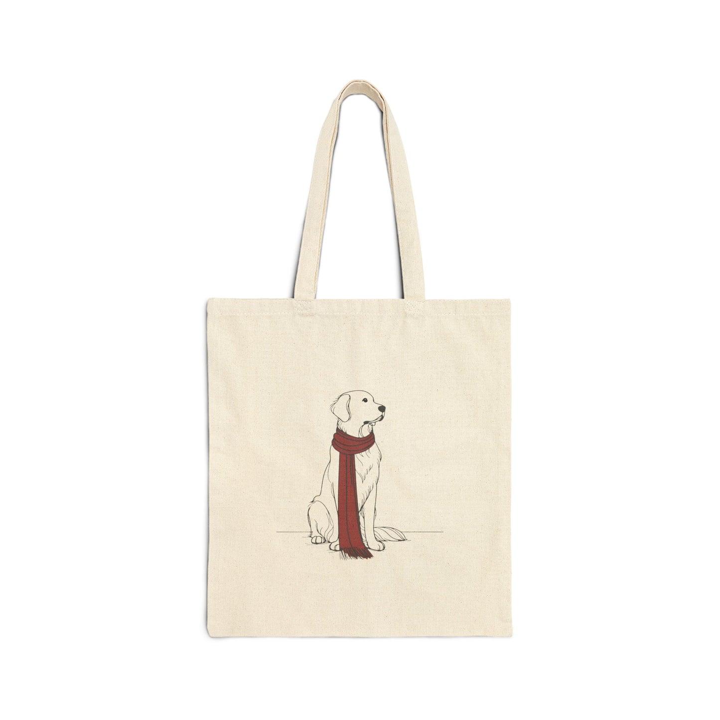 Golden Retriever Scarf Bear Premium Canvas Tote | Cozy Den Edition