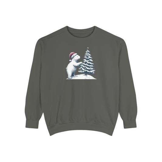 Comfort Colors Polar Bear Christmas Tree Sweatshirt