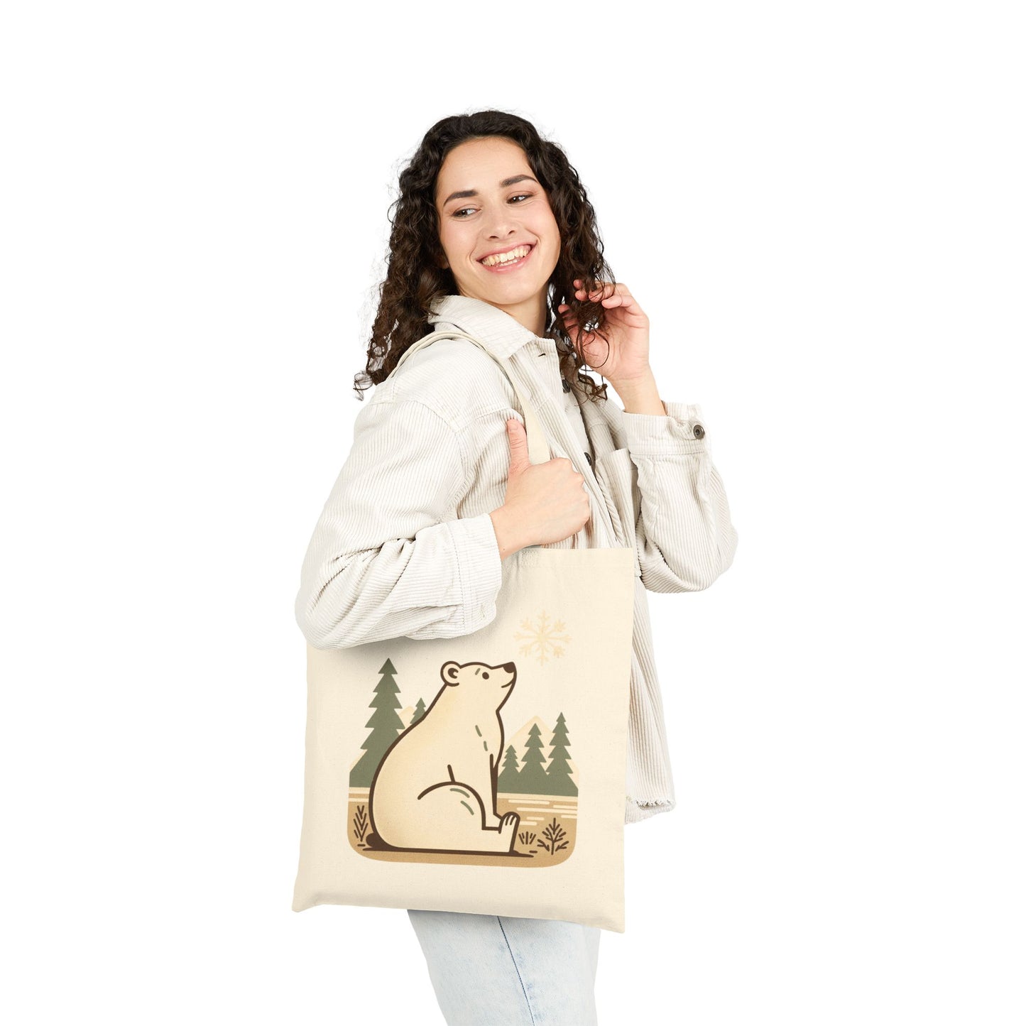 Polar Bear in Pines Double-Sided Heritage Tote | Polar Den