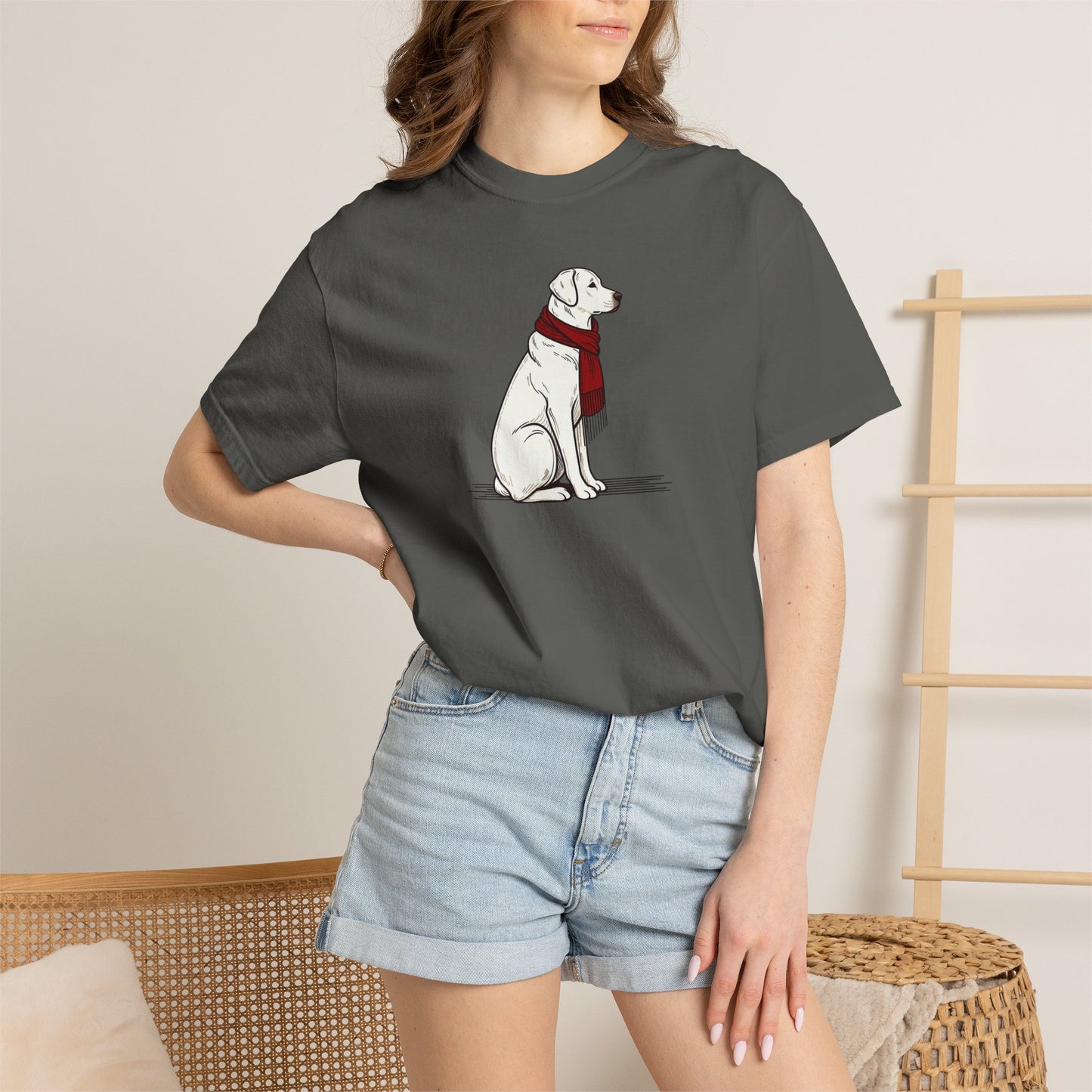 Red Scarf Dog Tee