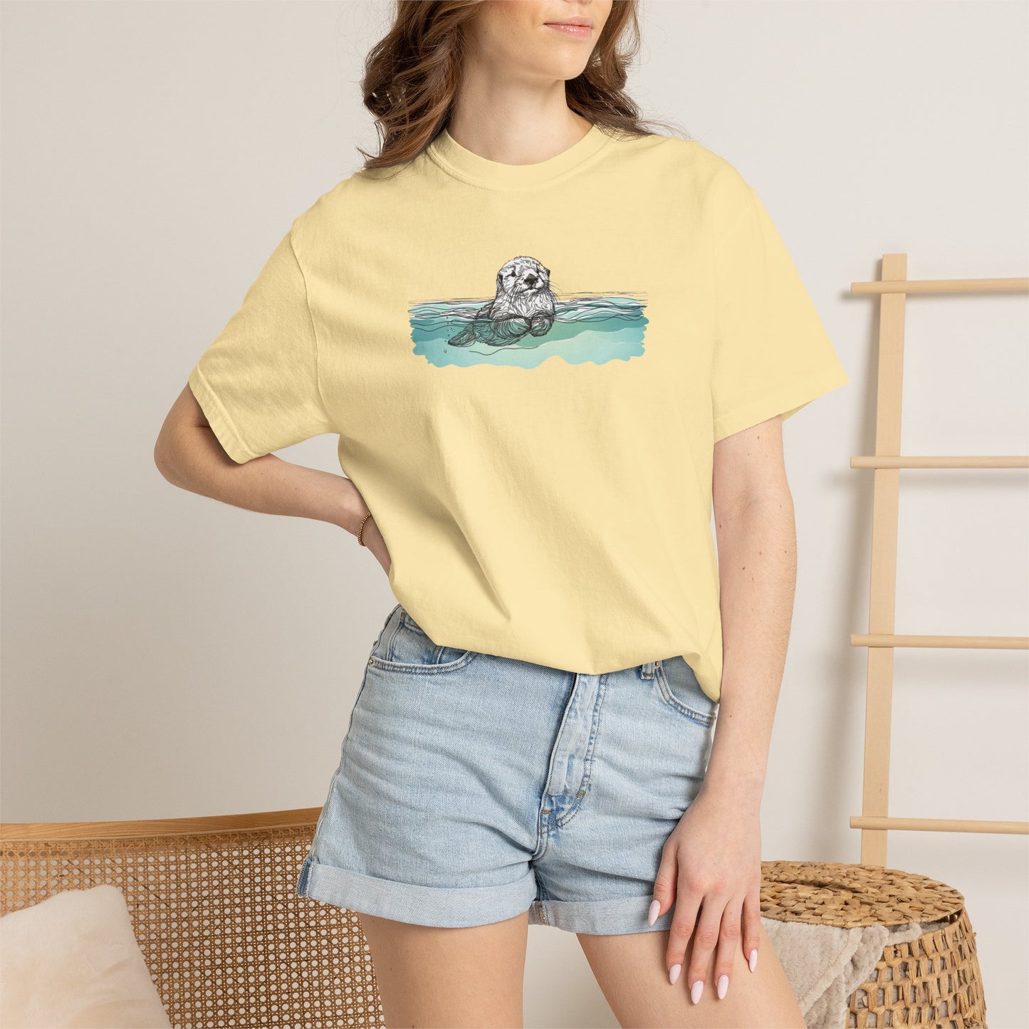 Otter in the Water Comfort Colors Tee