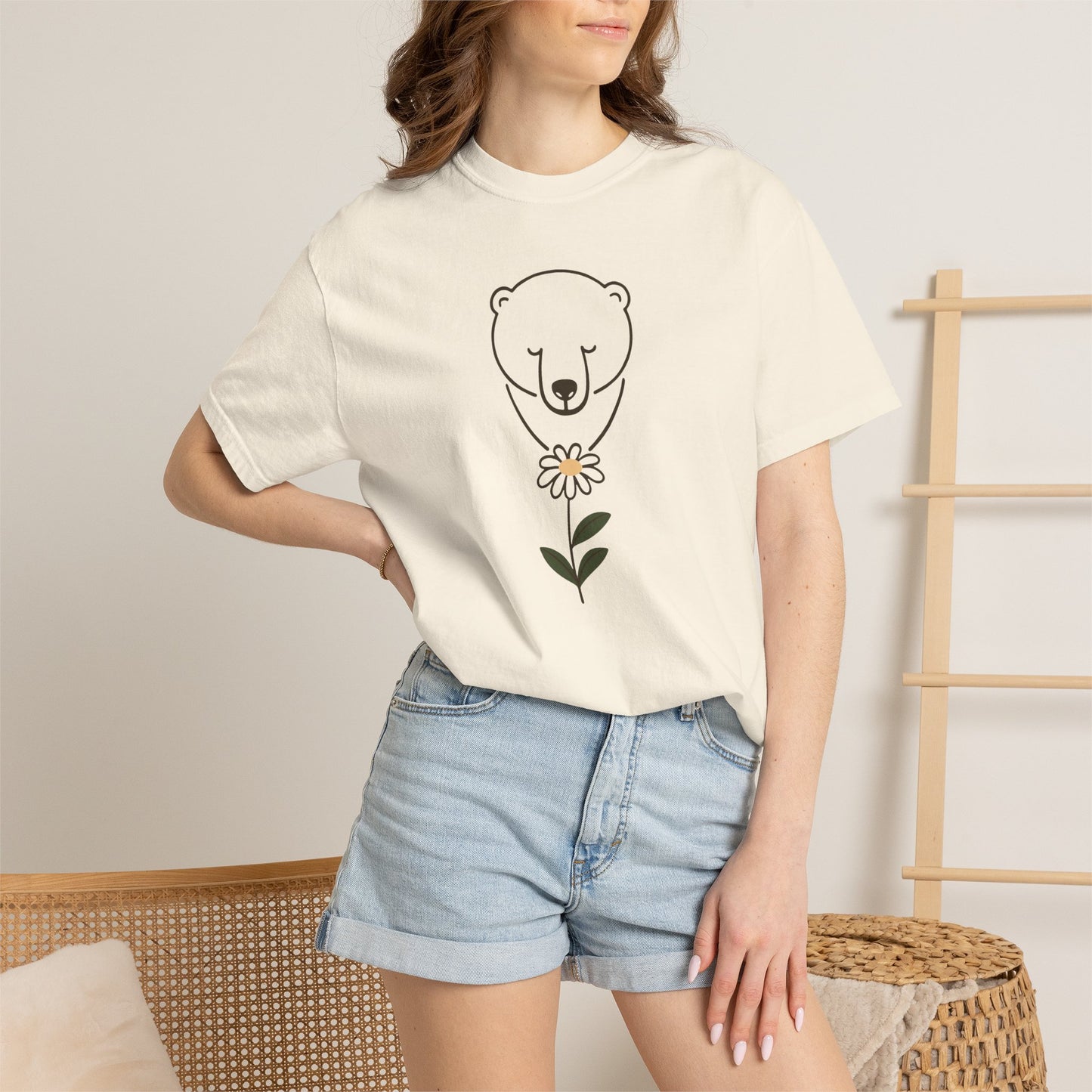 Polar Bear Daisy Comfort Colors Tee