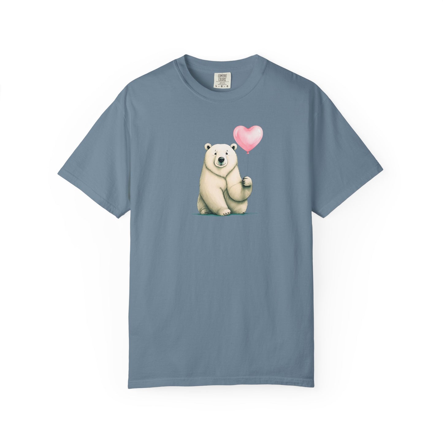 Polar Bear Heart Balloon Comfort Colors Tee
