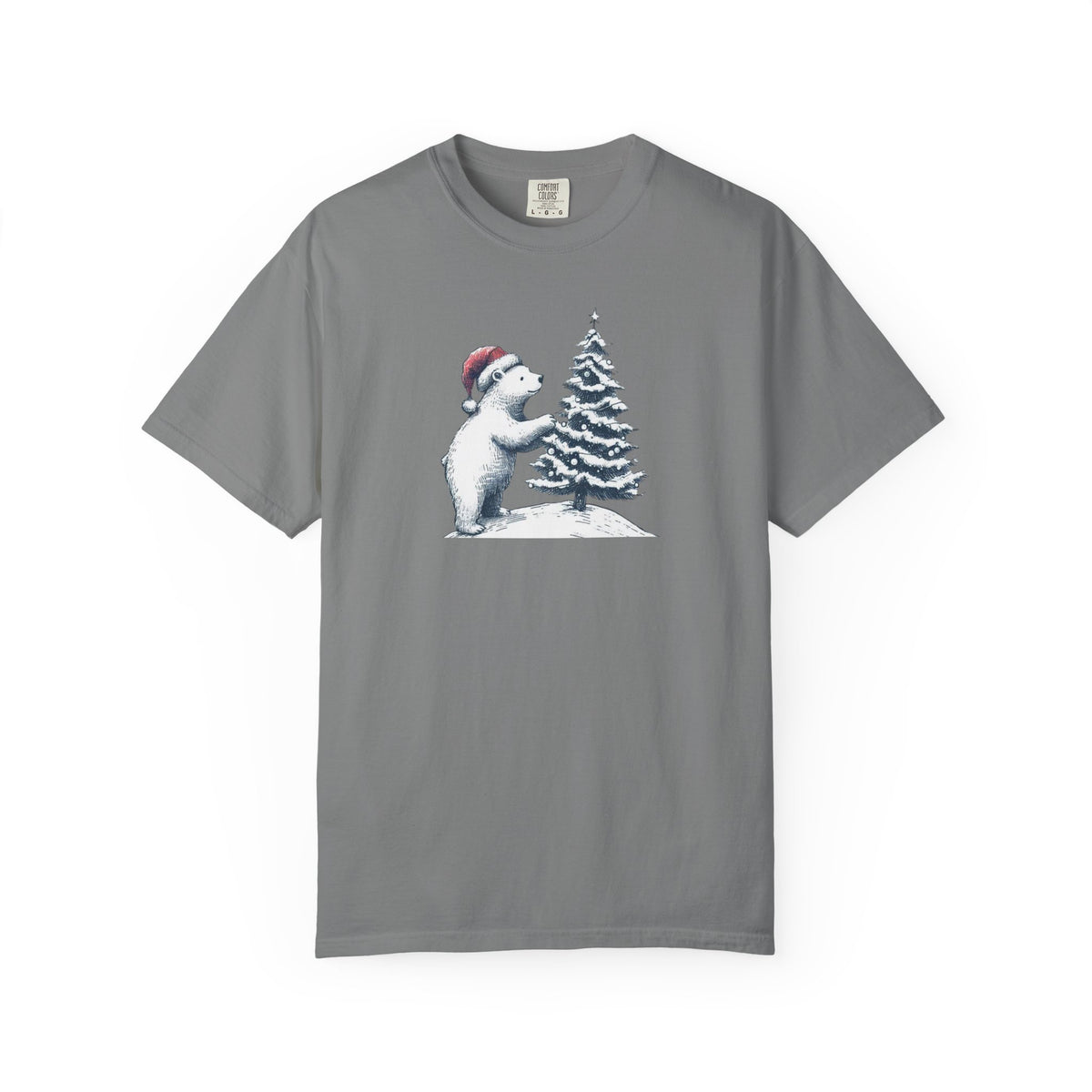 Polar Bear Christmas T-Shirt | Christmas Tree Comfort Colors Tee