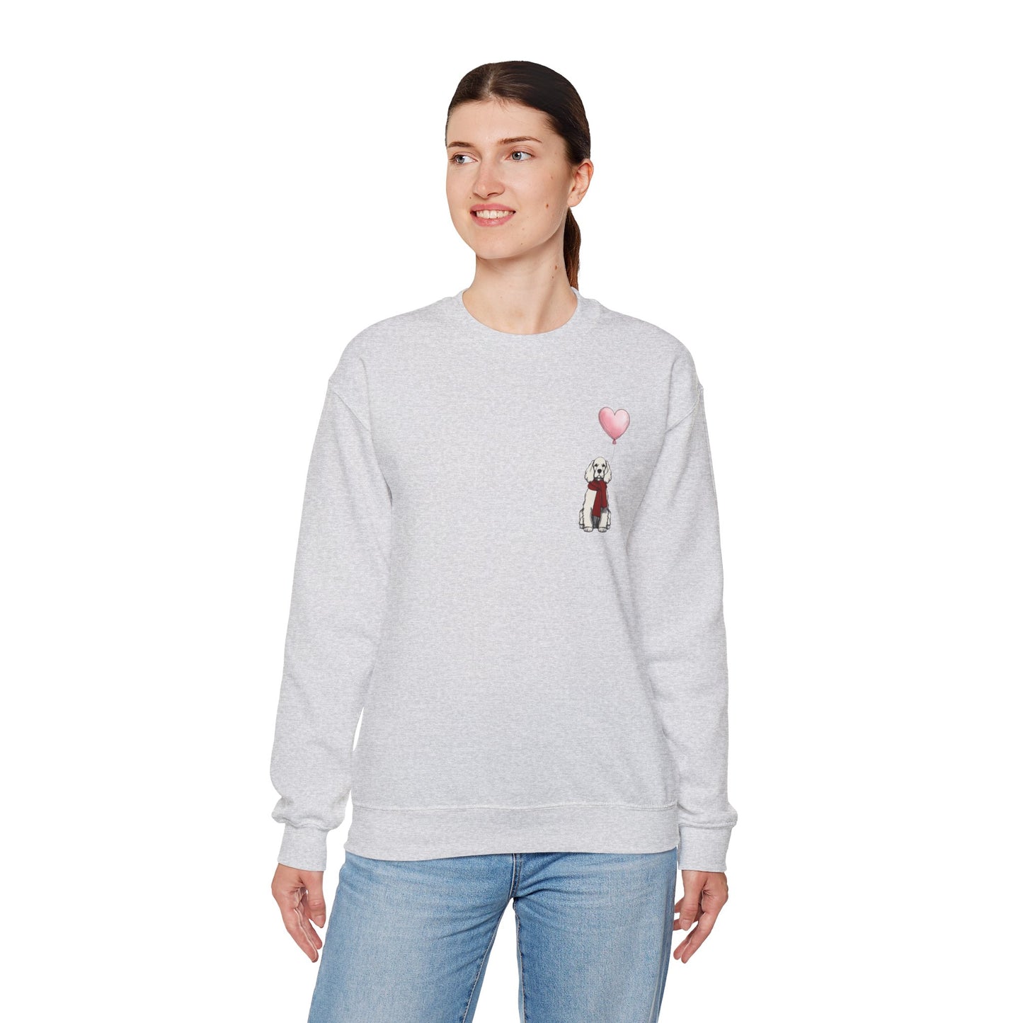 Cocker Spaniel with Heart Balloon Sweatshirt