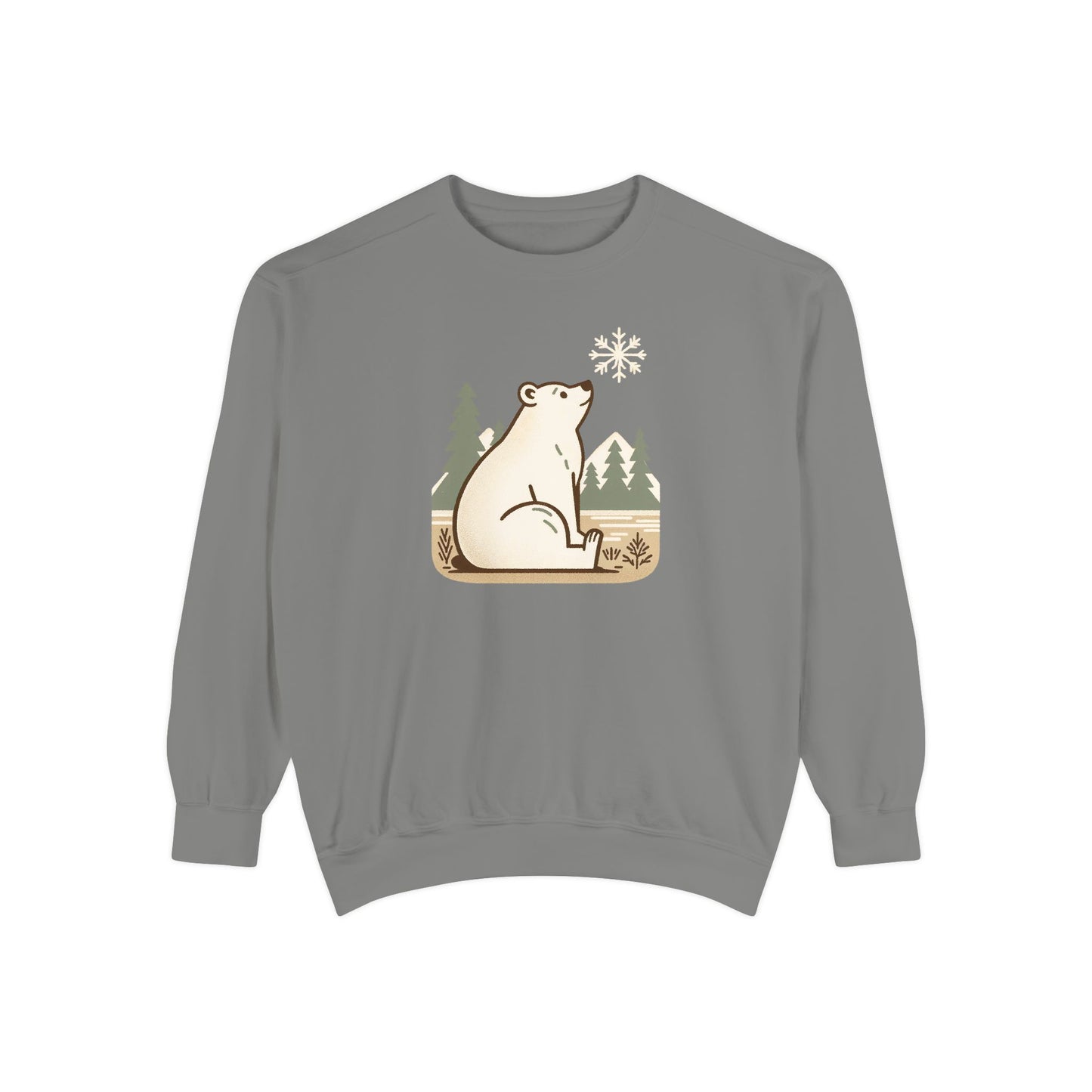 Polar Bear Snowflake Comfort Colors Sweatshirt