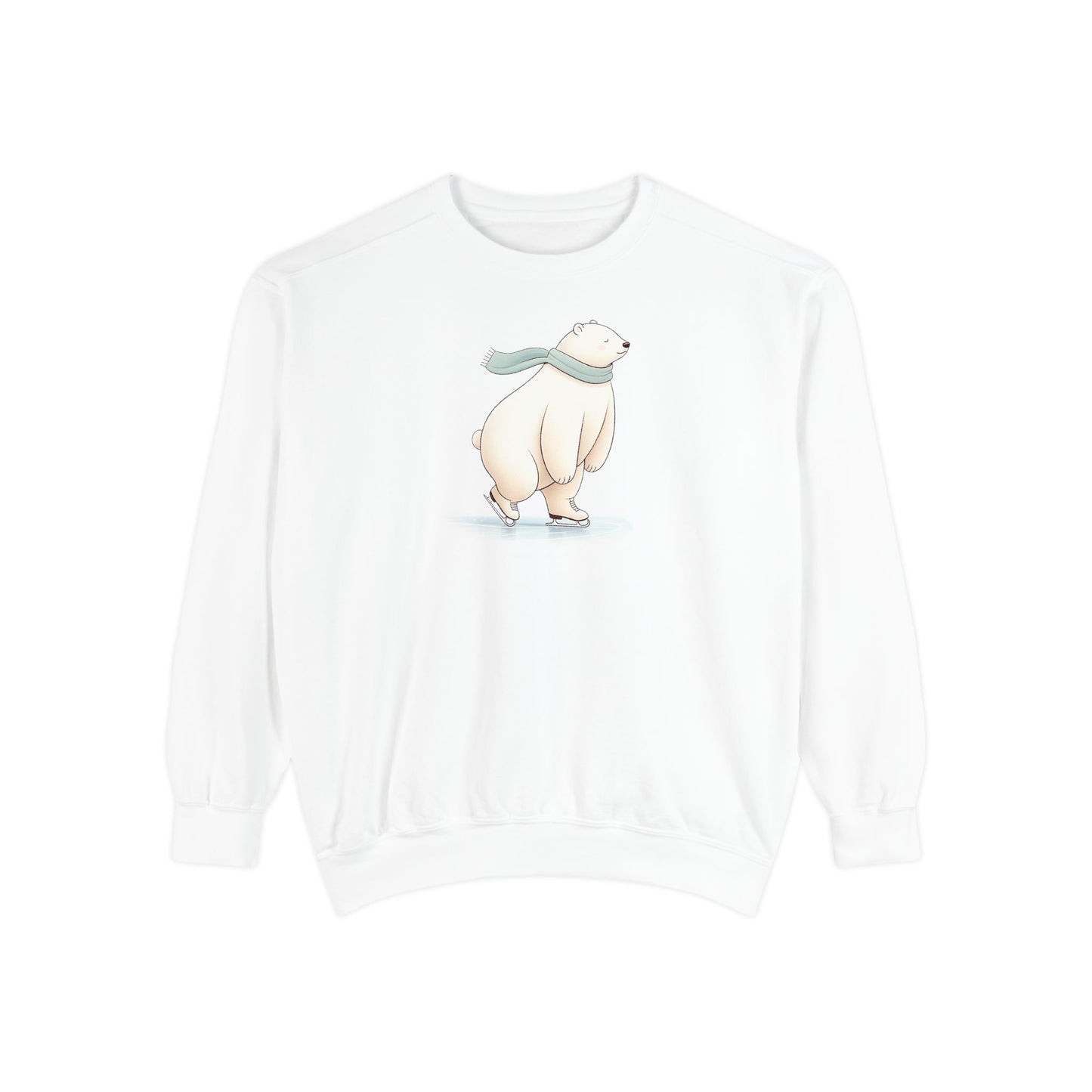 Ice Skating Polar Bear Comfort Colors Sweatshirt