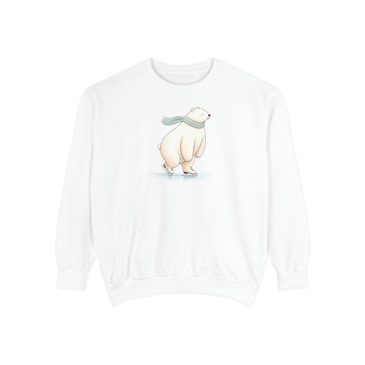 Ice Skating Polar Bear Comfort Colors Sweatshirt