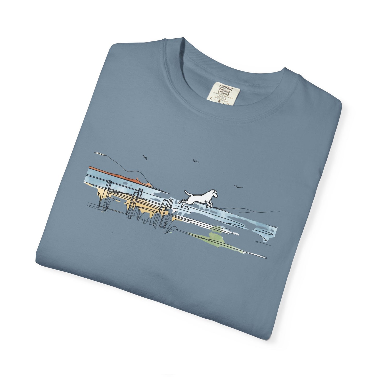 Watercolor Lake Dog Tee