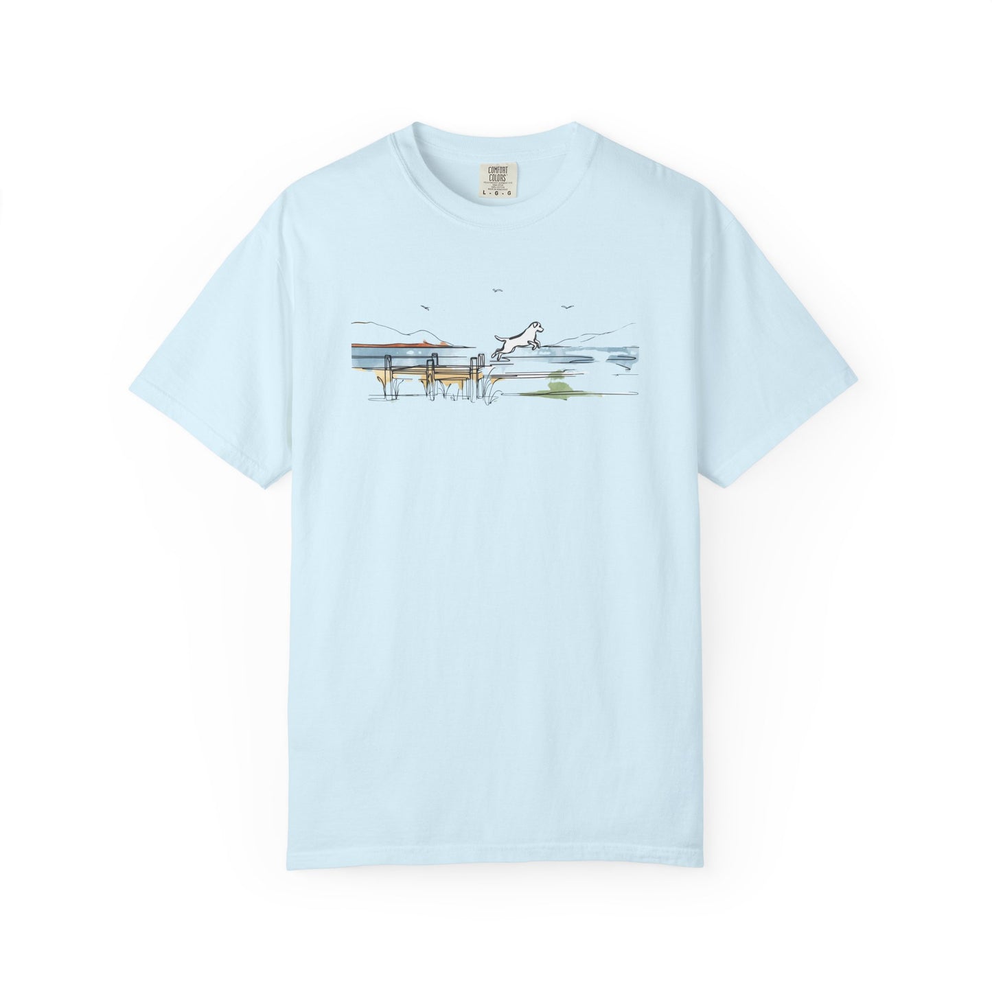 Watercolor Lake Dog Tee