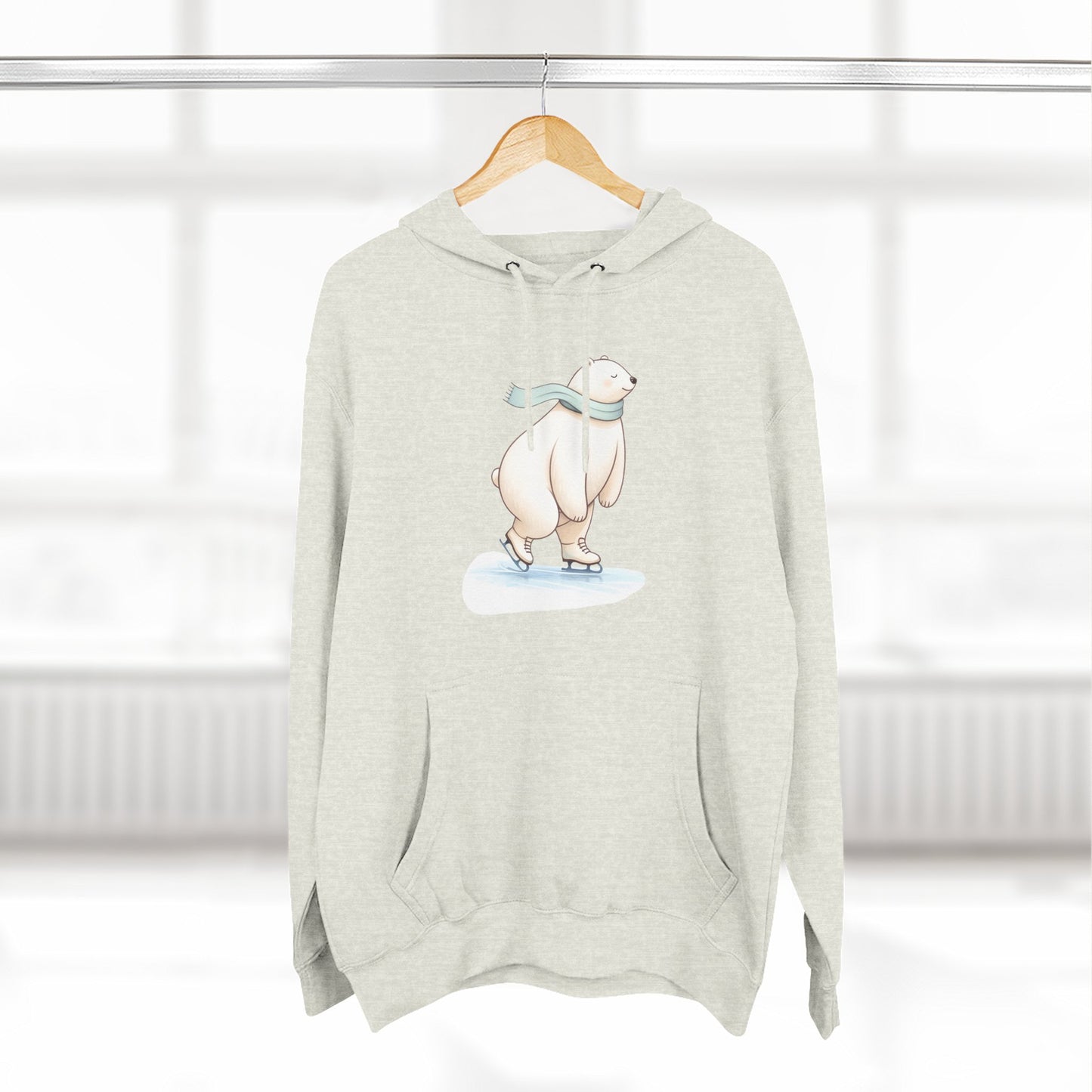 Ice Skating Polar Bear Hoodie