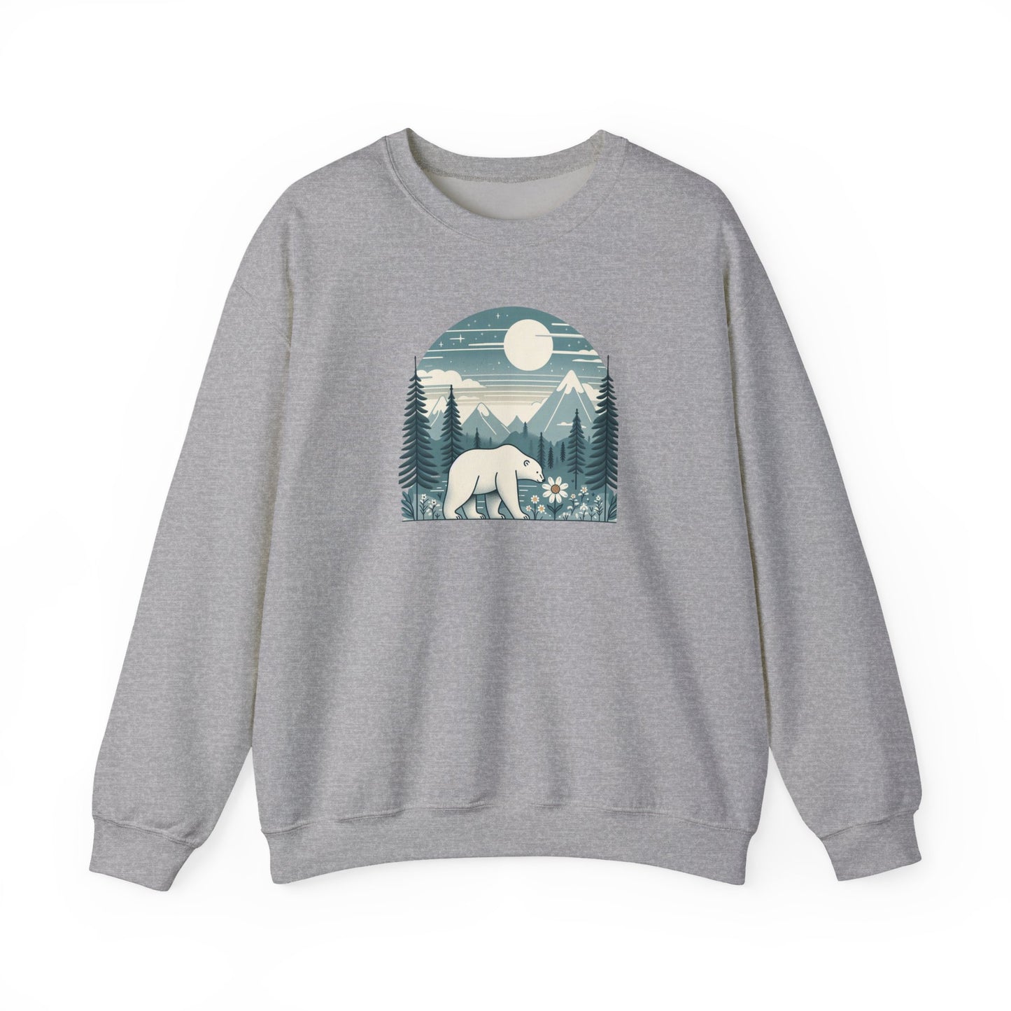 Polar Bear Mountain Forest Tee Crewneck Sweatshirt