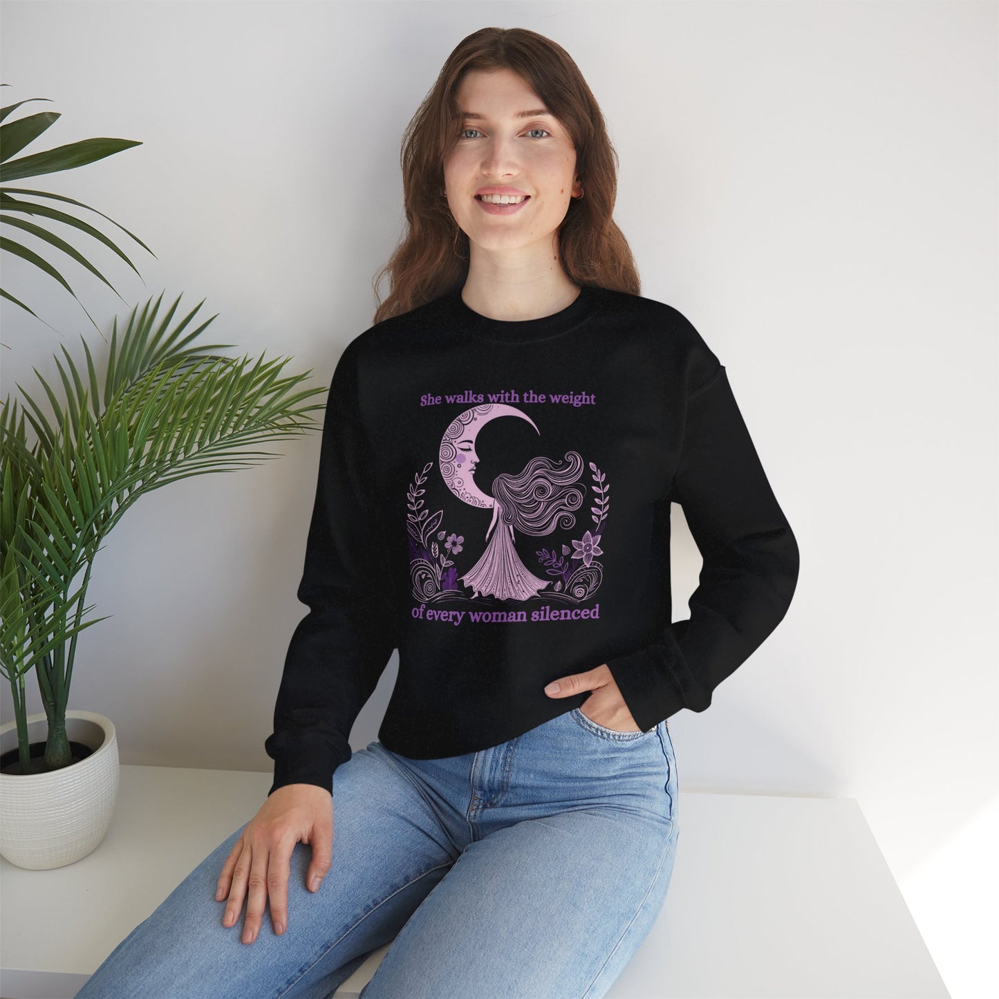 The Weight of Silence Celestial Art Sweatshirt | Mystic Den