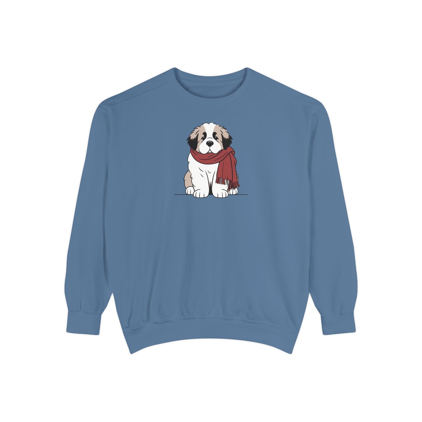 Saint Bernard Scarf Puppy Premium Sweatshirt | Cozy Den Edition