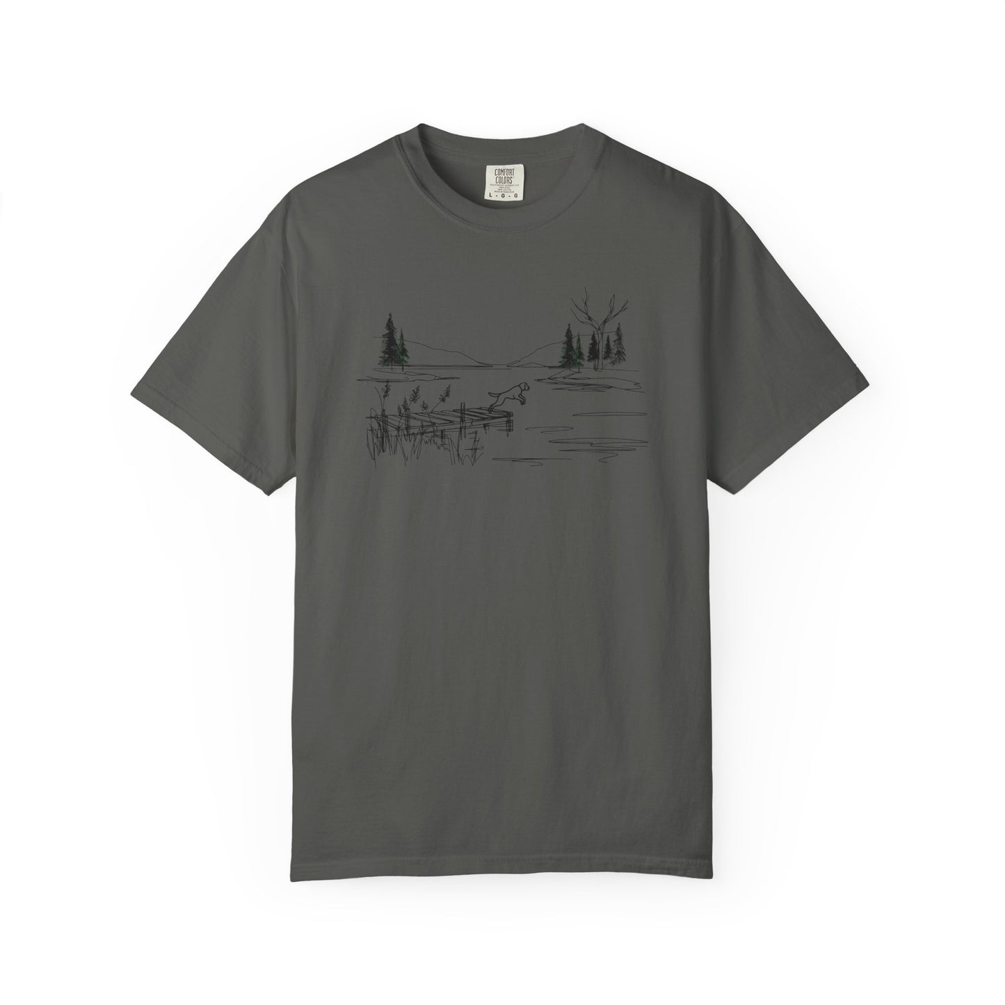 Minimalist Lake Dog Comfort Colors Tee
