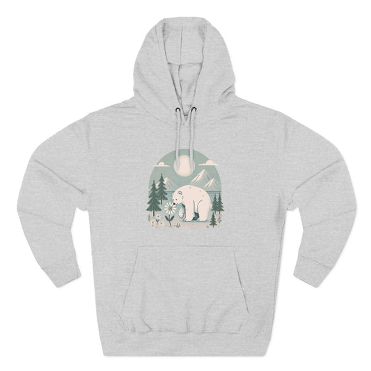 Polar Bear Green Meadow Hoodie