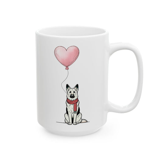 German Shepherd Heart Balloon Mug