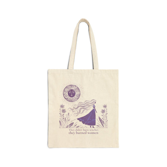 They Didn’t Burn Witches Tote Bag, Feminist Empowerment Reusable Canvas Tote, Women’s Rights Statement Bag