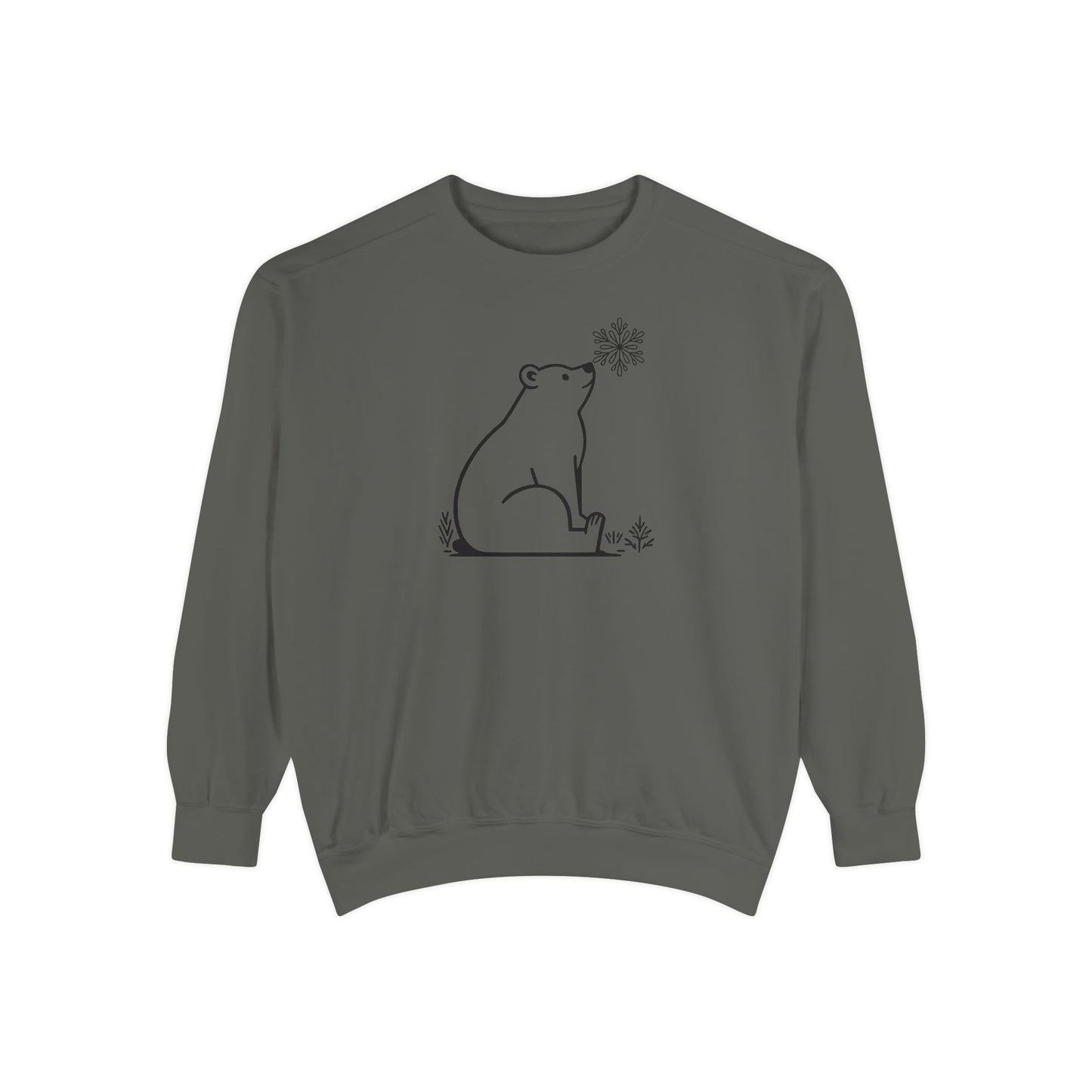 Snowflake Polar Bear Comfort Colors Sweatshirt