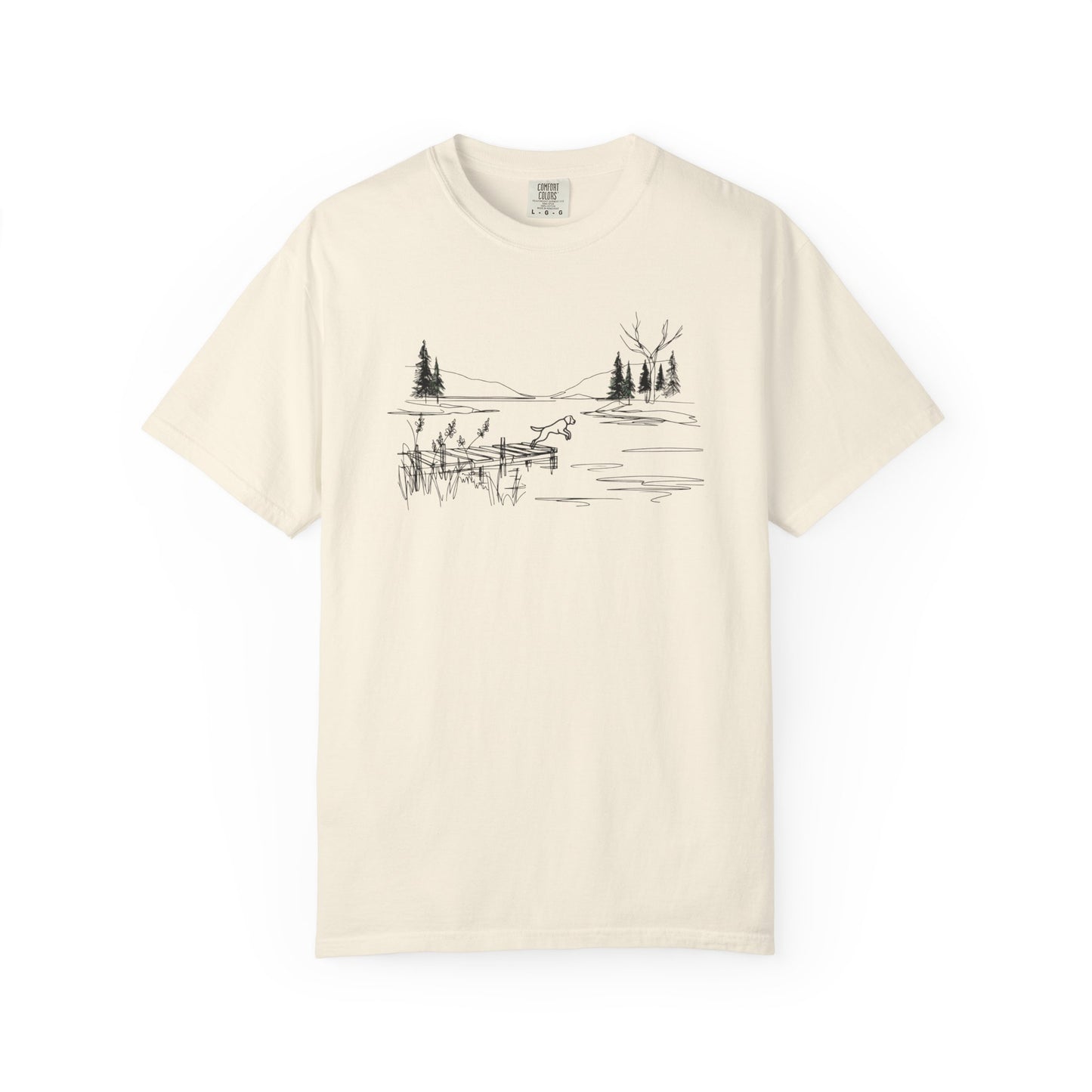 Minimalist Lake Dog Comfort Colors Tee