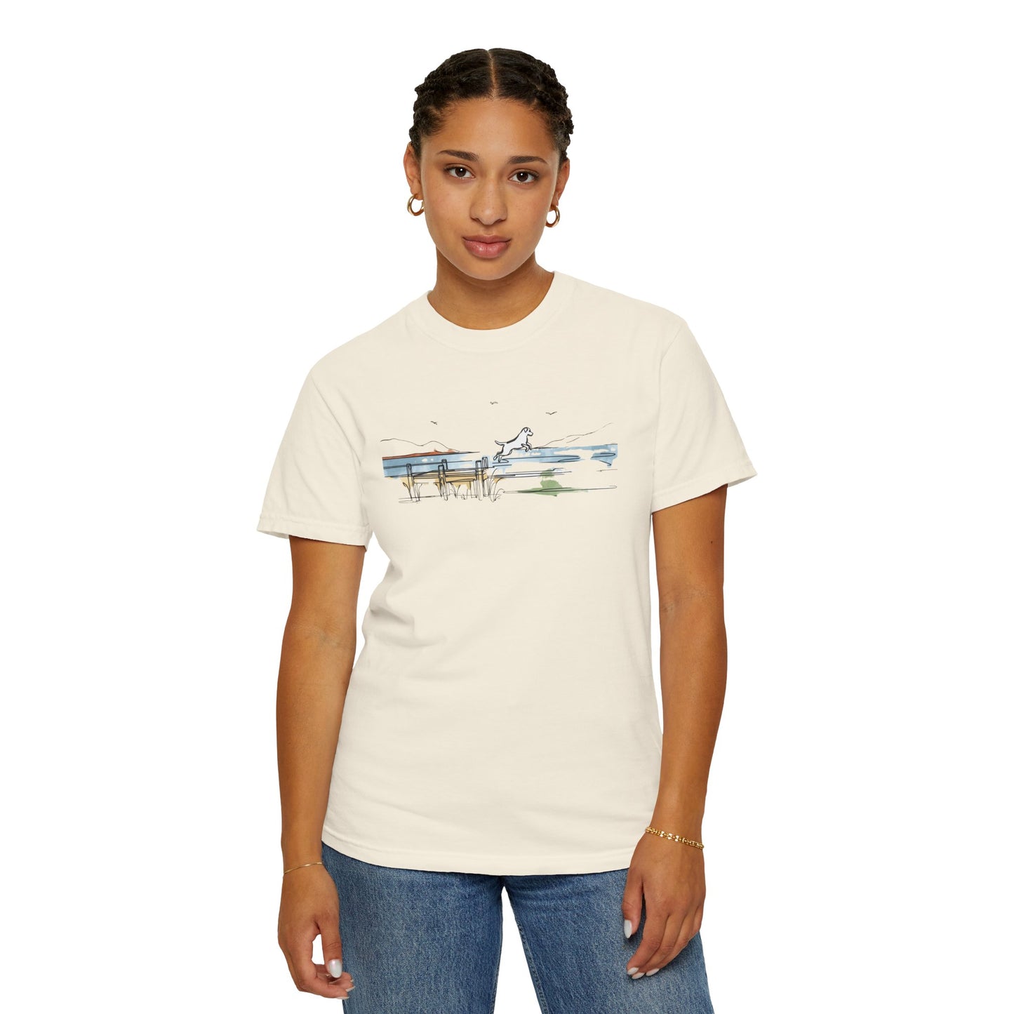 Watercolor Lake Dog Tee