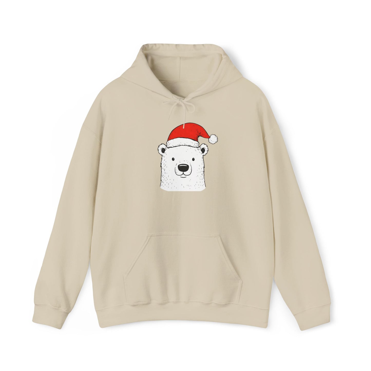 Cute Polar Bear Santa Hat Hoodie