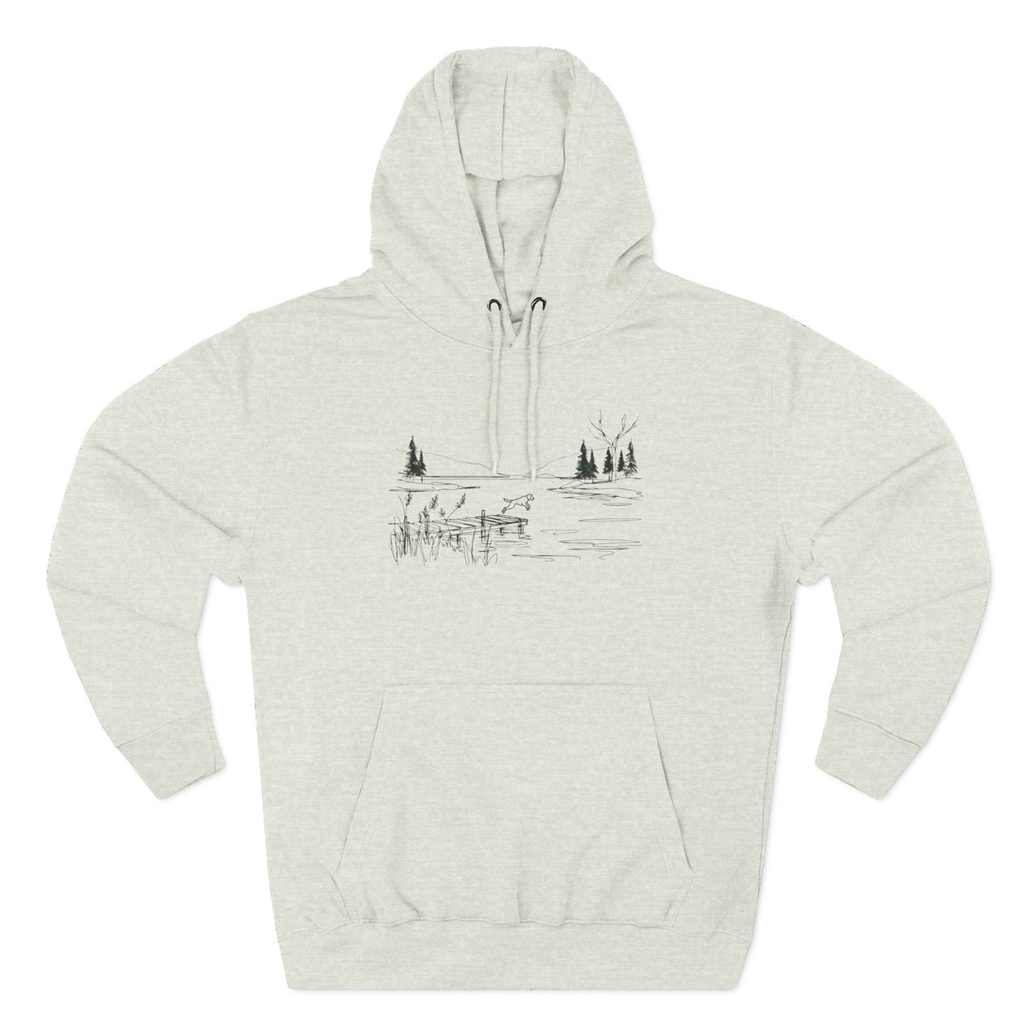 Minimalist Lake Dog Hoodie