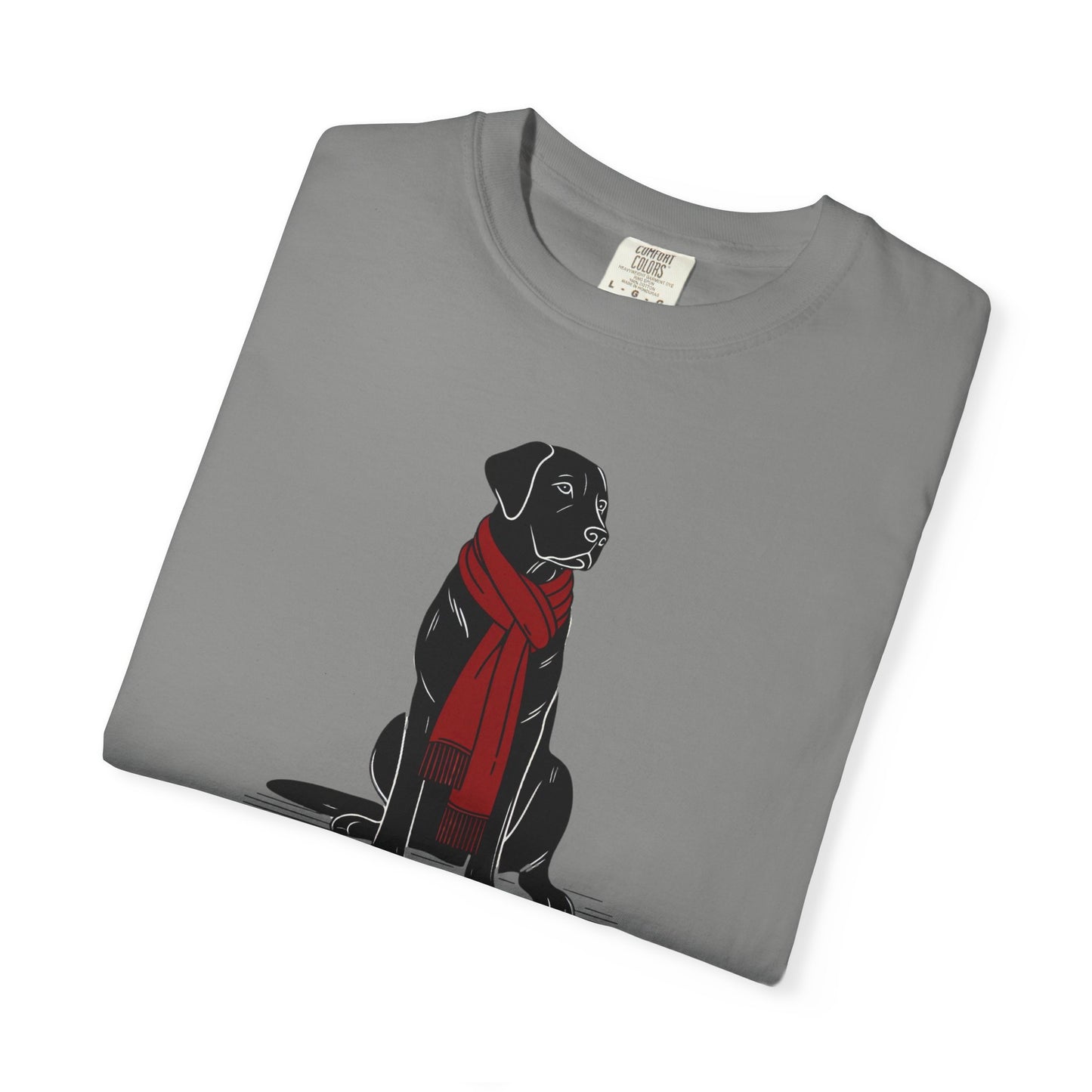 Black Lab Red Scarf Comfort Colors Tee