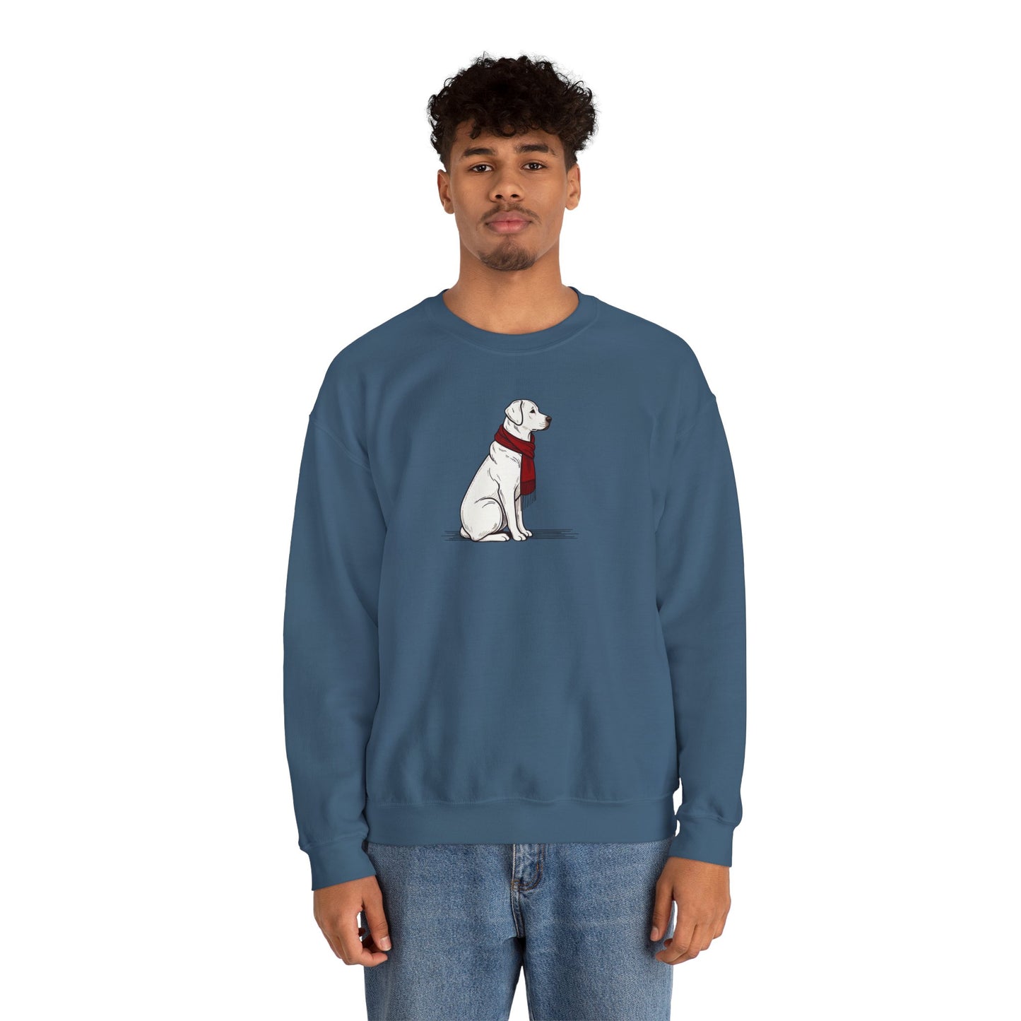 Yellow Lab Scarf Premium Sweatshirt | Cozy Den Edition