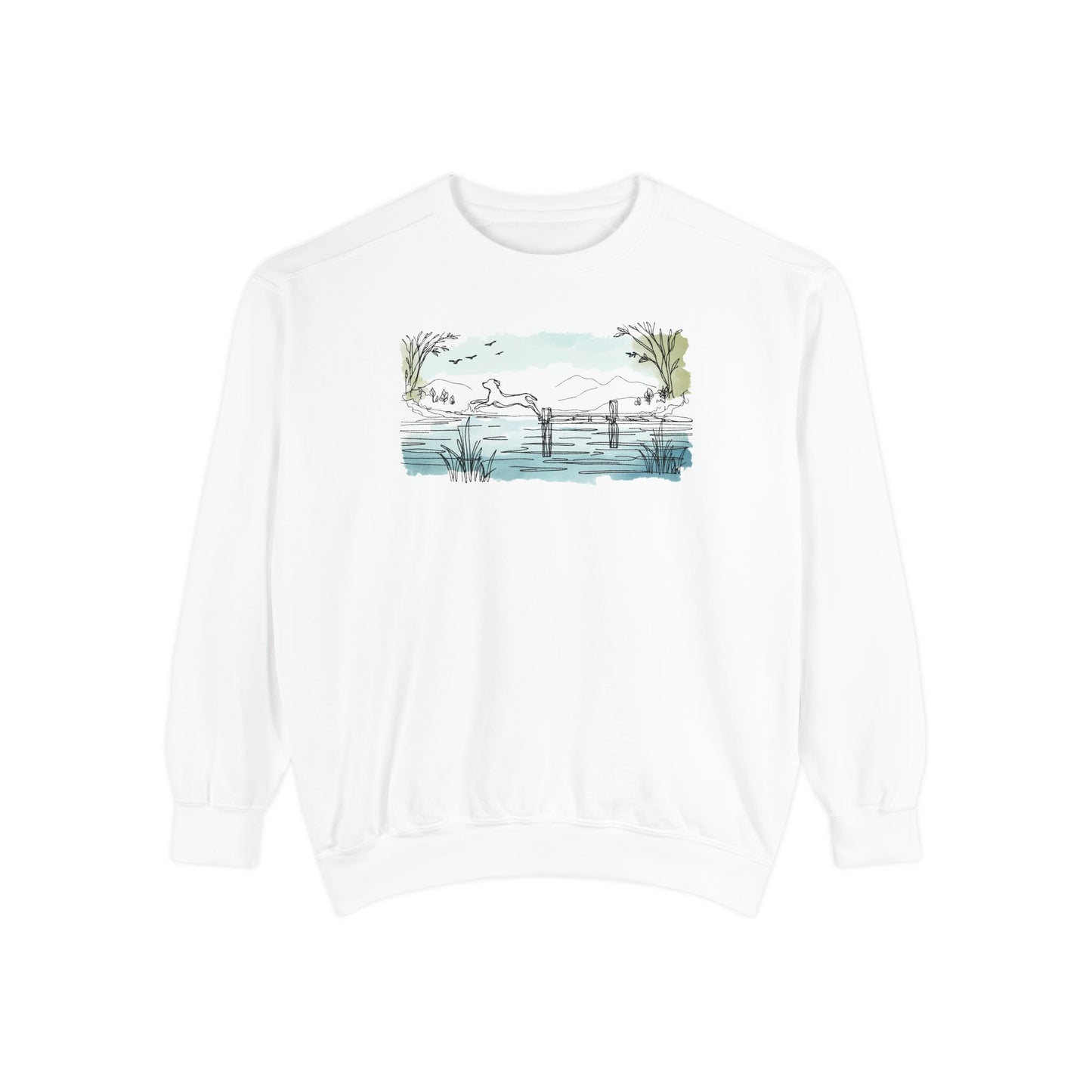 Lake Leap Dog Watercolor Tee