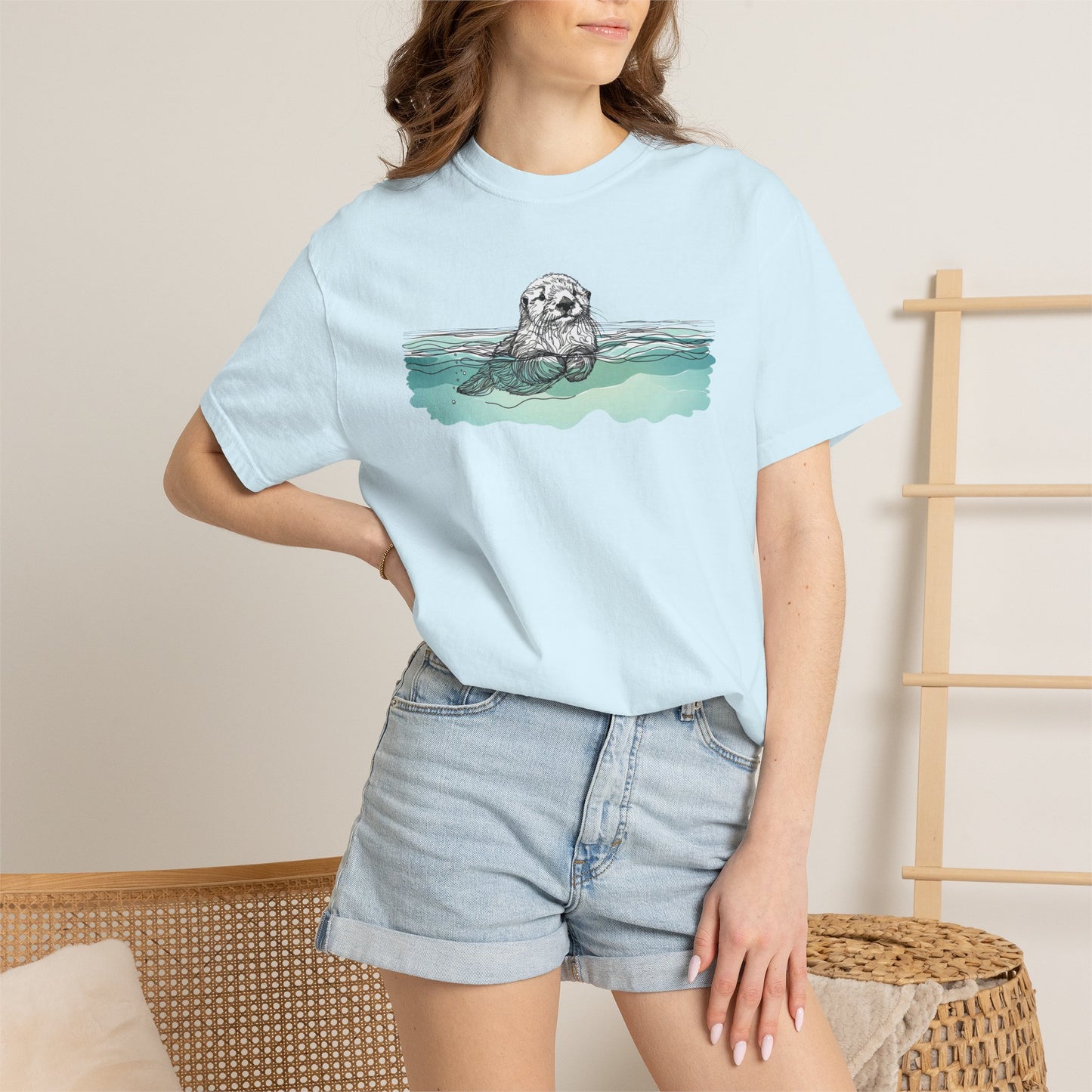 Otter in the Water Comfort Colors Tee