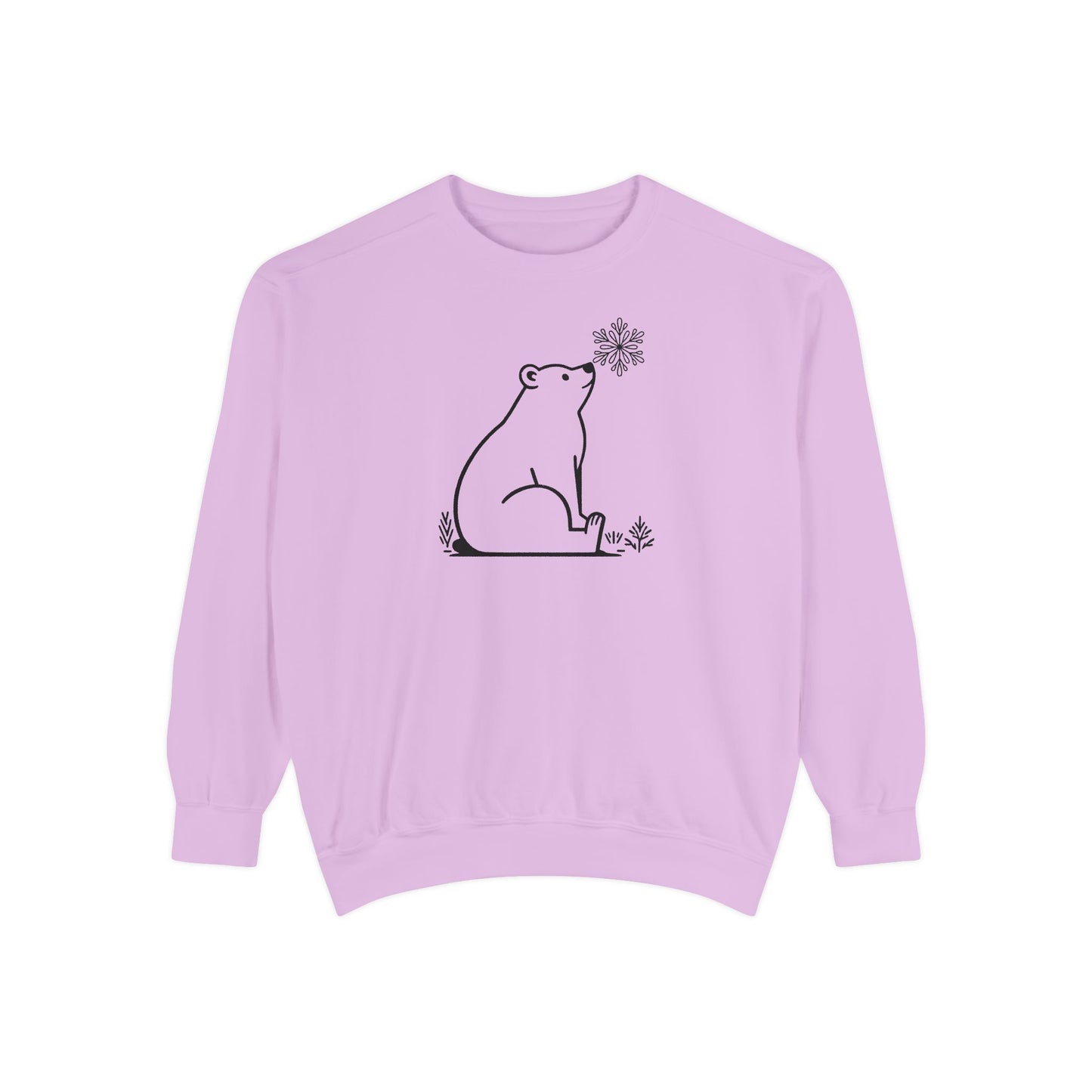 Snowflake Polar Bear Comfort Colors Sweatshirt